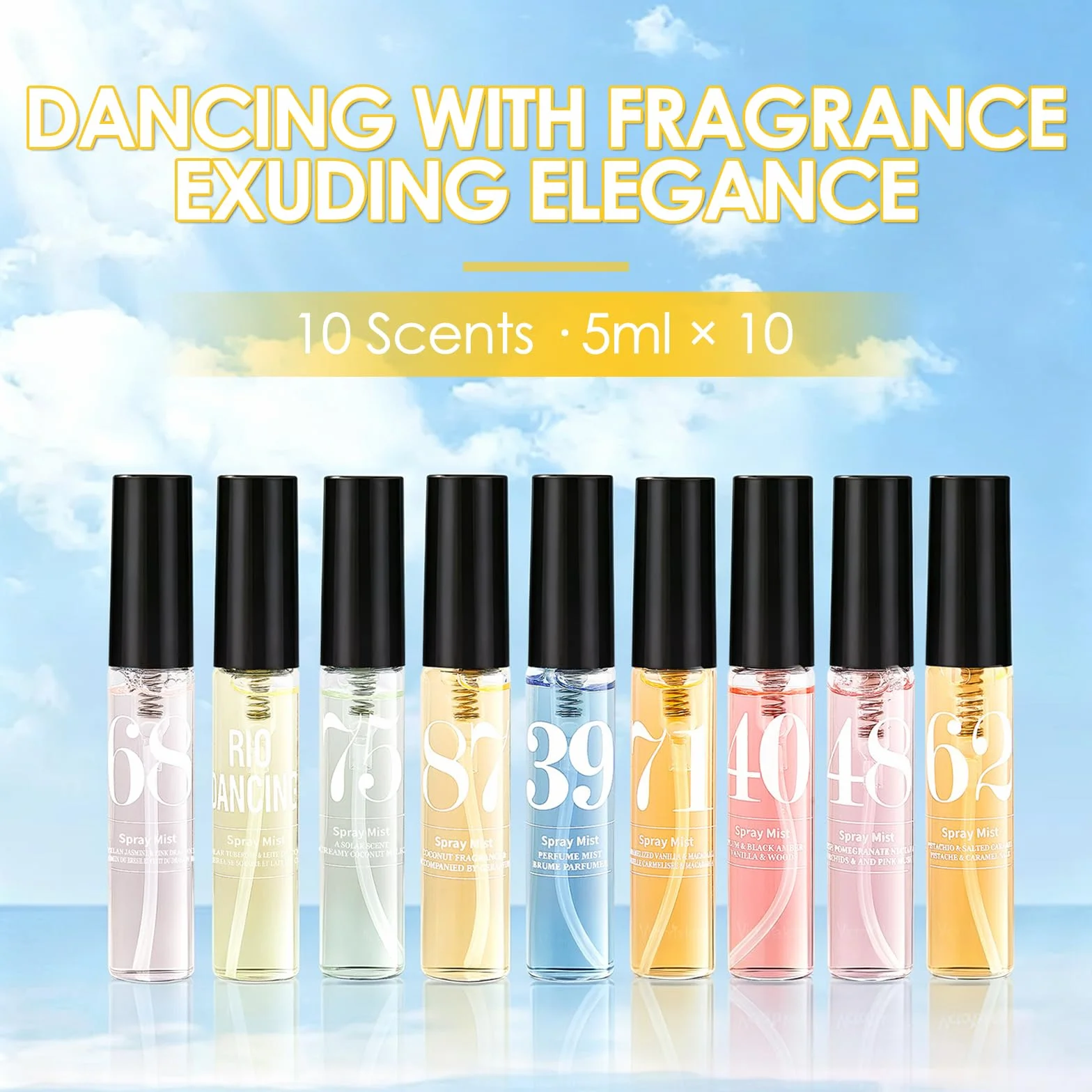 Perfumy do ciała w sprayu dla kobiet, zestaw Cheirosa 10 x 5 ml, różne zapachy, format podróżny