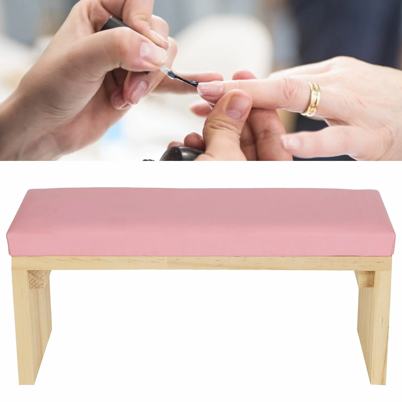 Poduszka Pod Ramię z Paznokciem, Poduszka Pod Ramię z Paznokciem, Stylowy Wygląd Miękka Skóra PU Wygodne Doświadczenie Manicure, Poduszka Pod Ramię z Paznokciem Miękka Poduszka do(różowy)