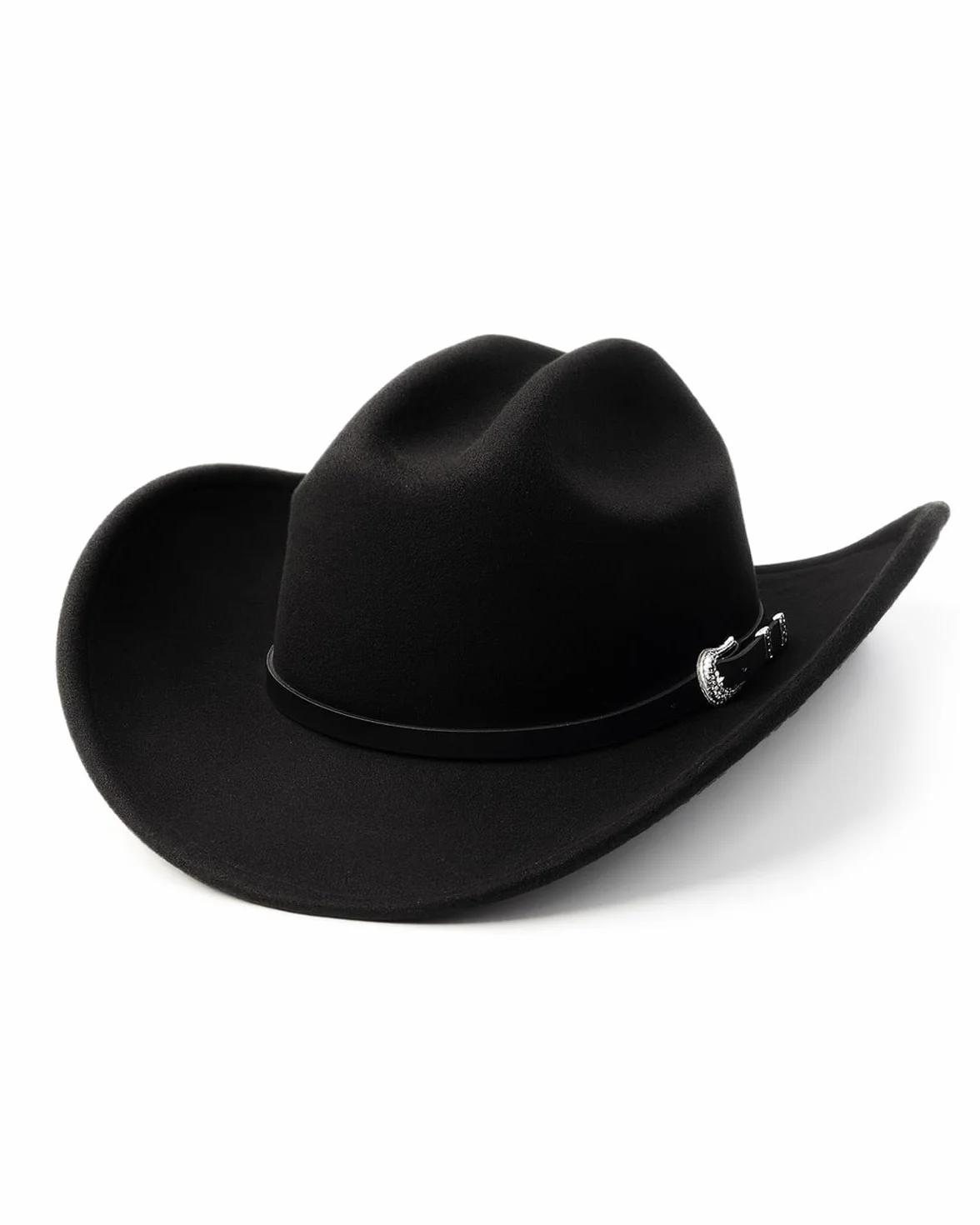 Zylioo S/M/L/XL/XXL kowbojskie kapelusze filcowe z szerokim rondem męskie duże głowy zachodnia fedora kapelusz z klamrą paska