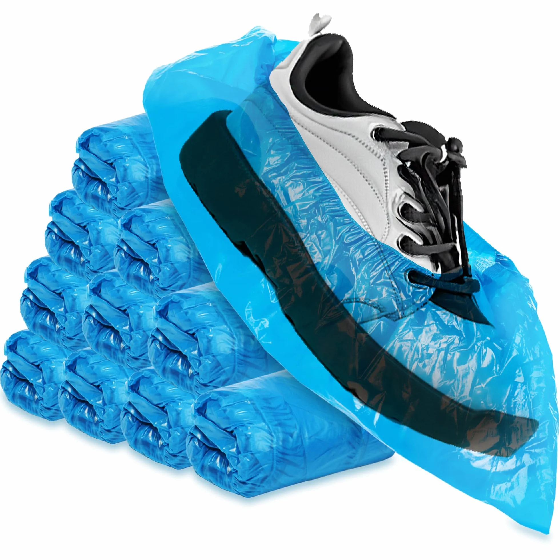 com-four® foliowe ochraniacze na buty - 100x 3g jednorazowe nakladki na obuwie - plastikowe nakladki - wodoodporne - uniwersalny rozmiar
