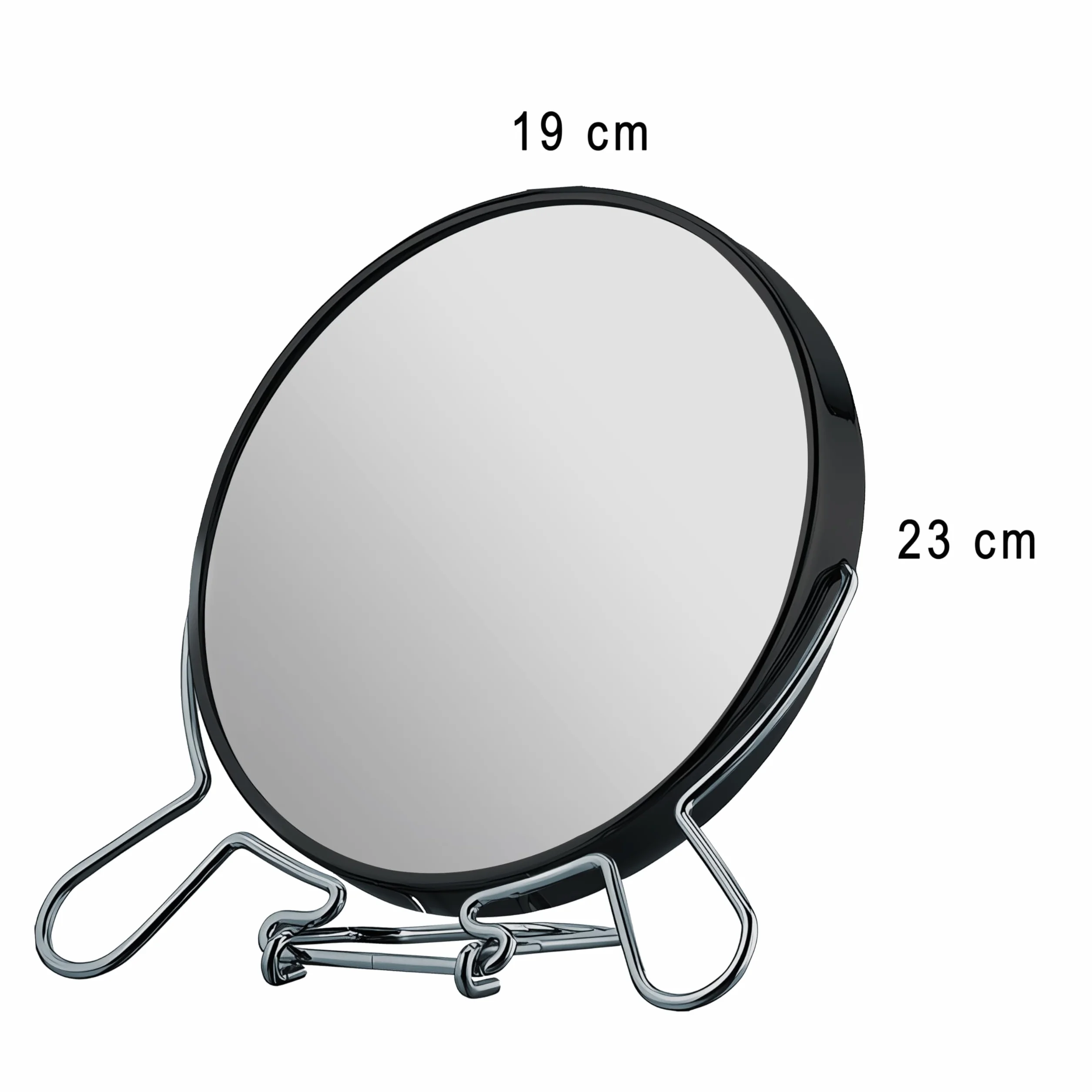 Retoo Dwustronne lusterko kosmetyczne z powiększeniem 1x i 2x, chromowane, obracane 360°, lustro stołowe do makijażu