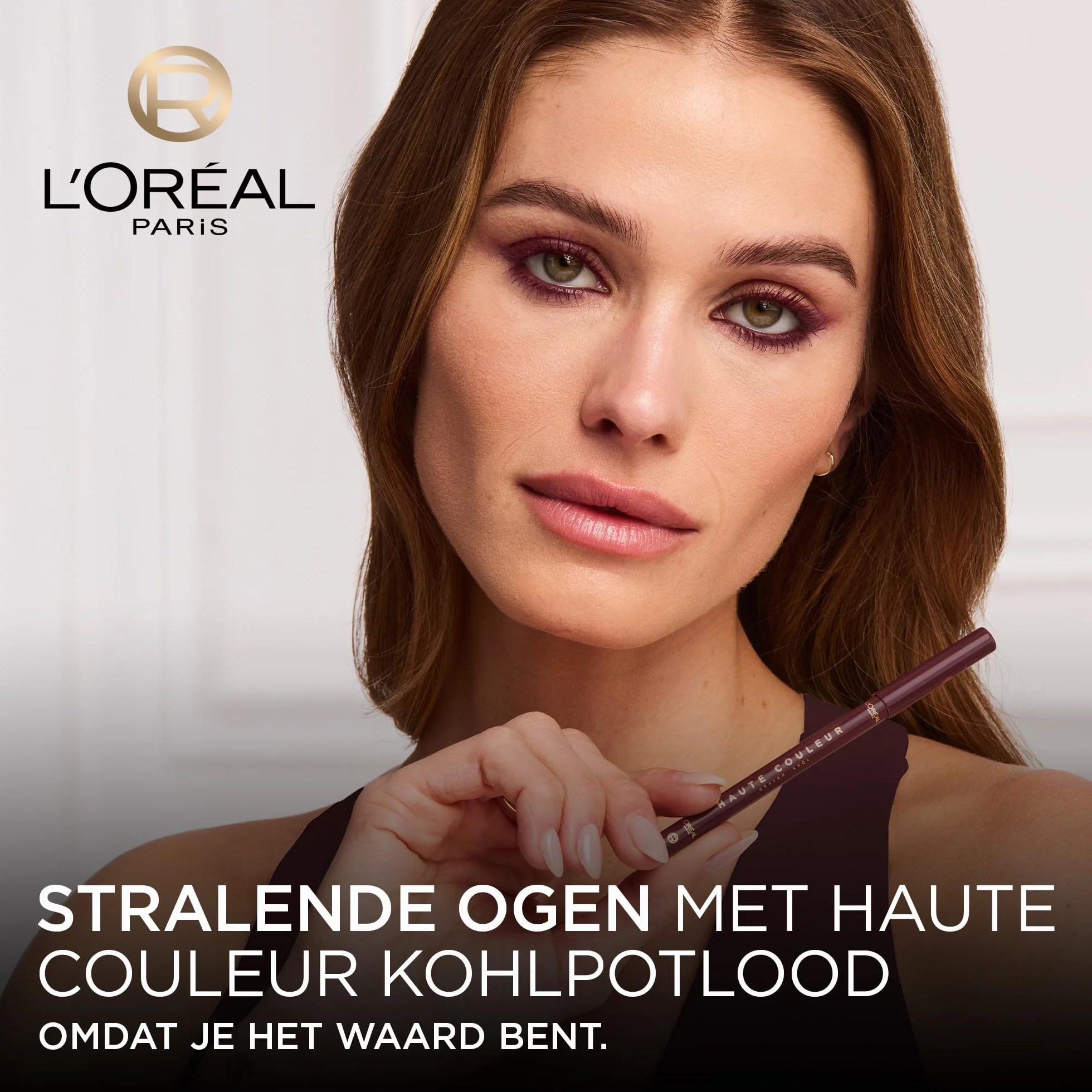 L'Oréal Paris Haute Couleur Crayon Khol Eyeliner Bordeaux Cashmere, intensywny kolor i definicja, kremowa konsystencja z masłem shea