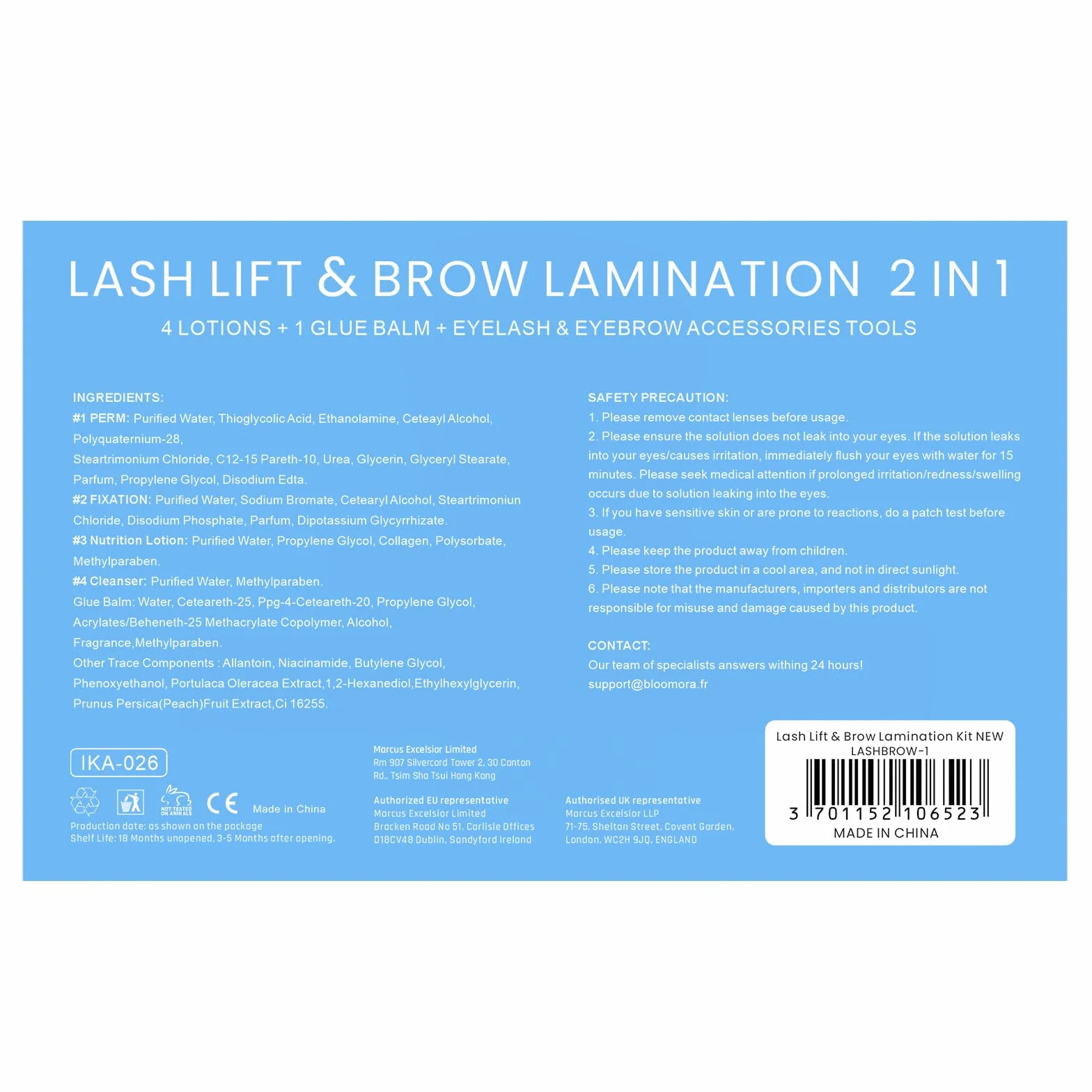 BLOOMORA Zestaw do laminowania rzęs i brwi, 2 w 1, 15 zastosowań, trwa 6-8 tygodni, zestaw do trwałej ondulacji do rzęs i brwi