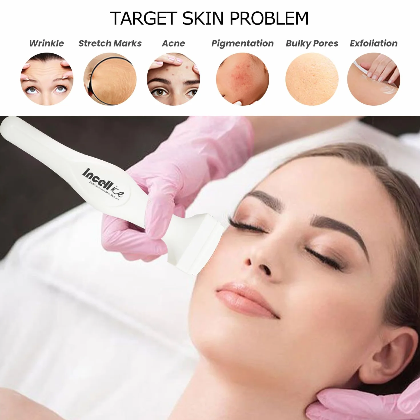 Derma Stamp - INCELLICE Dermastamp 1,5, Stempel z mikroigłami 175 tytanowych igieł Derma Stamper do włosów i brody, Profesjonalny stempel do mikronakłuwania do pielęgnacji skóry dla kobiet i mężczyzn