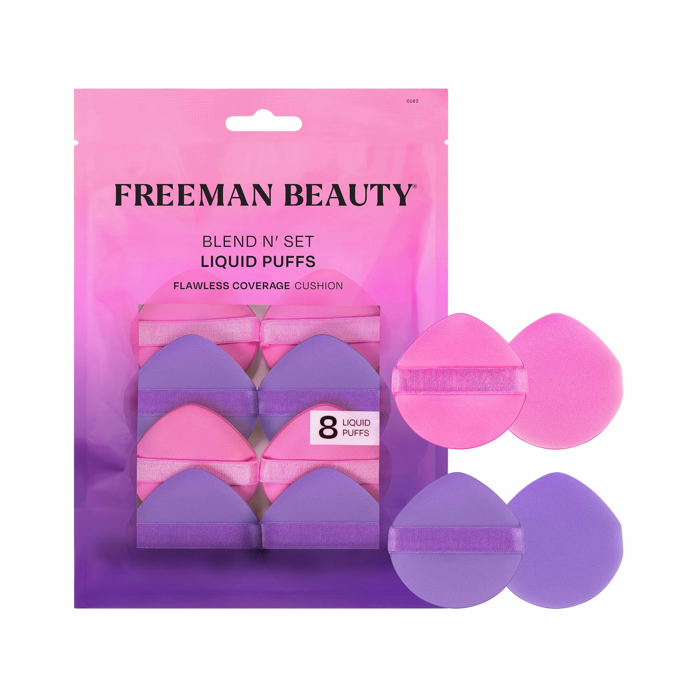 Freeman Blend N' Set Liquid Puff 8 Count Round Makeup Blending Puffs for Liquid & Cream Concealer Blush Highlight