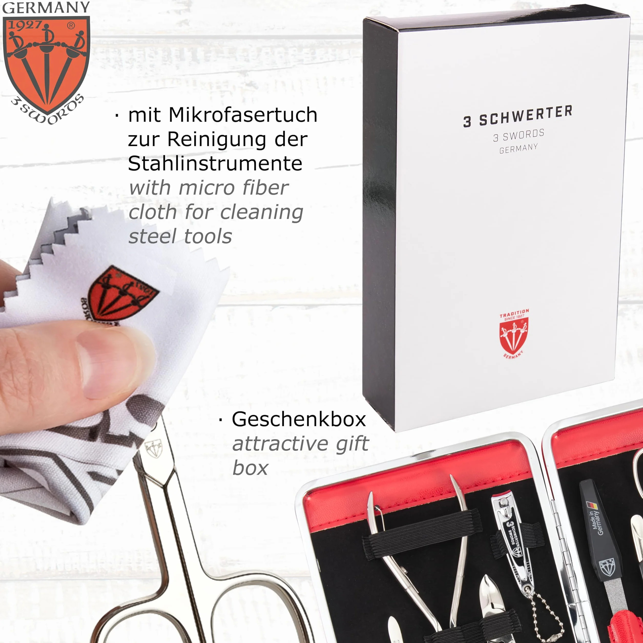 DREI SCHWERTER Germany zestaw do manicure nożyczki do paznokci Fano 11-częściowy