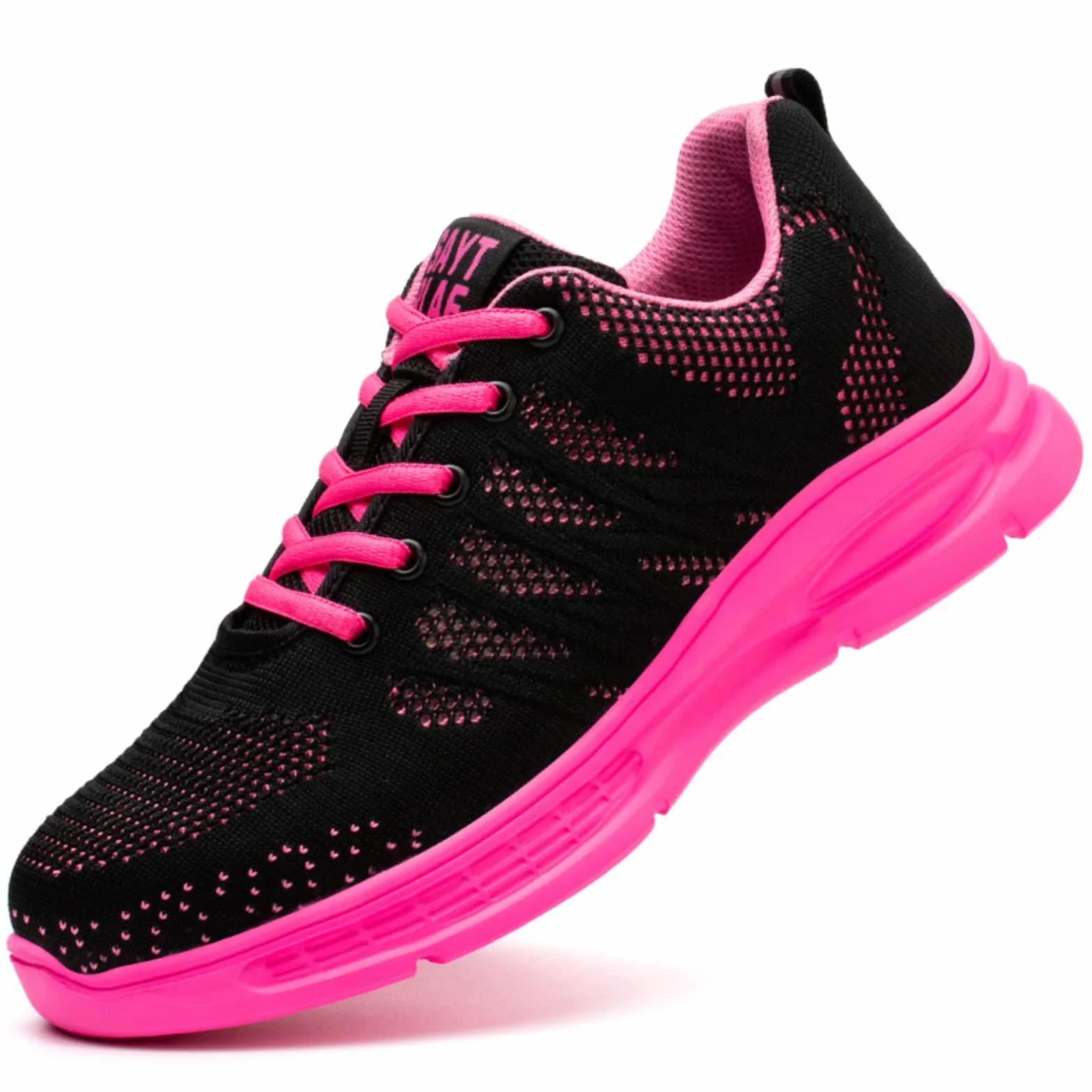 Dajingkj Obuwie ochronne damskie buty robocze, lekkie, modne, sportowe, oddychające, stalowe noski