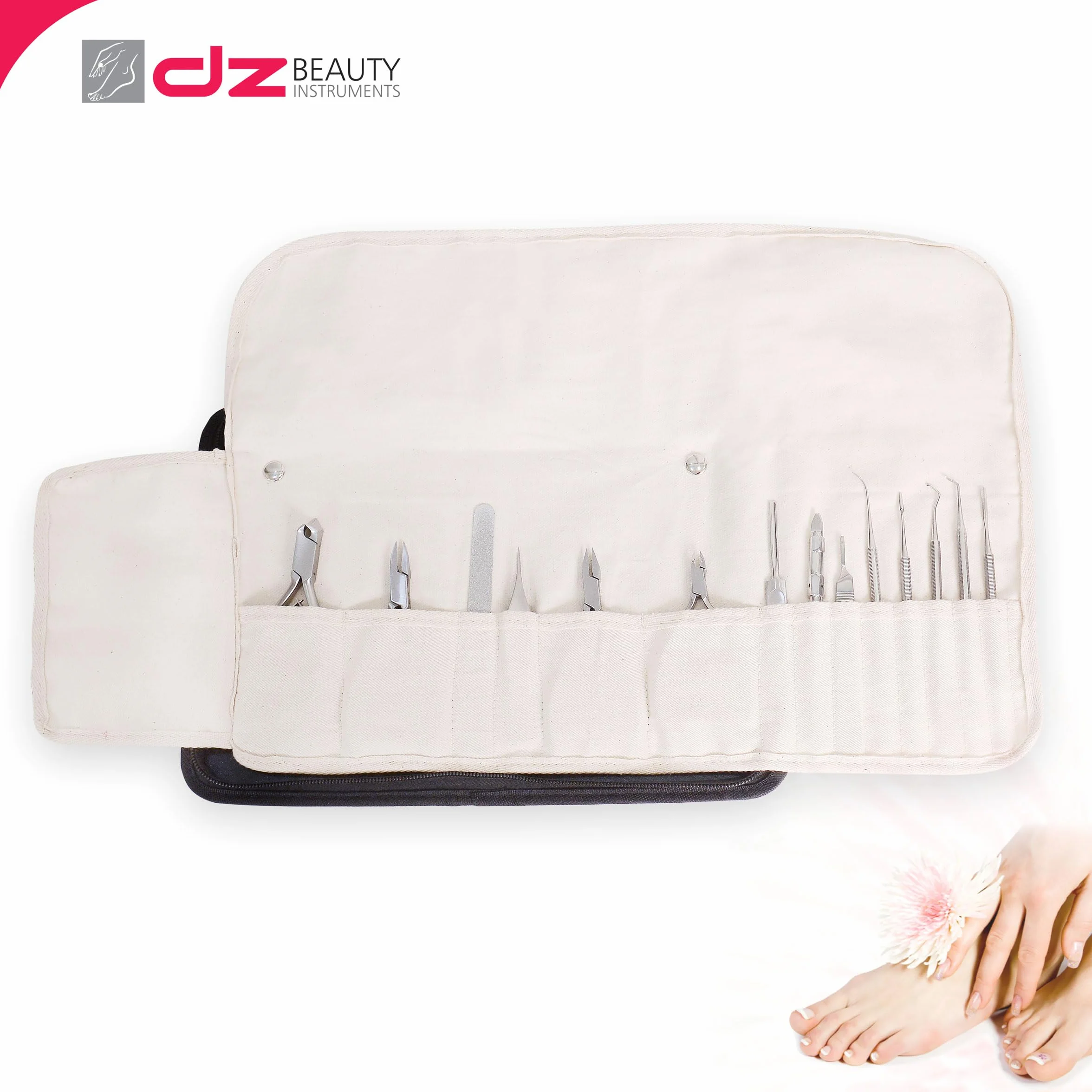 Torba do przechowywania podologii etui do pielęgnacji stóp manicure pedicure czarna 1 sztuka