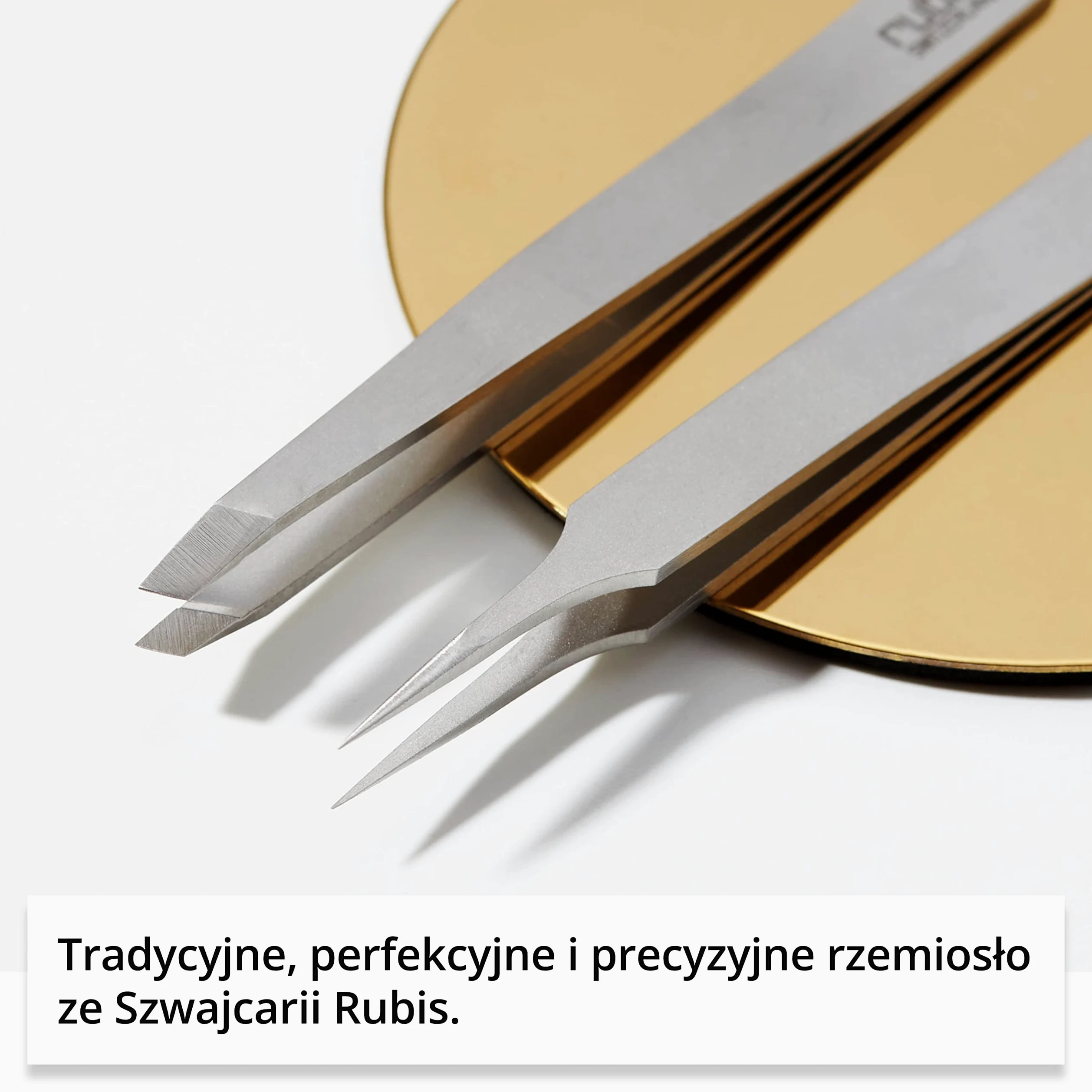 Rubis Pęseta do brwi, ukośna końcówka ze stali nierdzewnej, 9 cm, do wyrywania i kształtowania brwi.