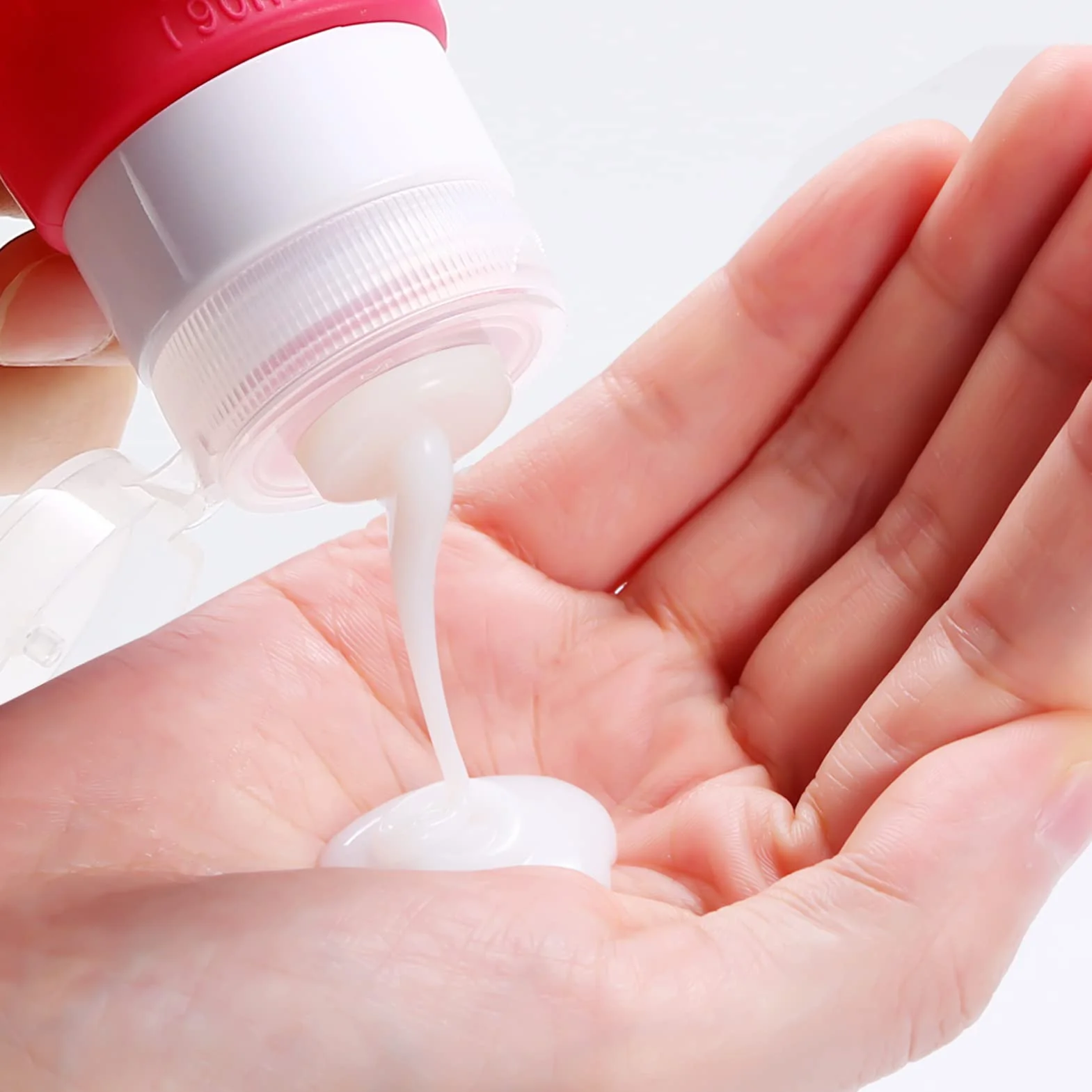 Butelki podróżne na przybory toaletowe, bez BPA, 90 ml, silikonowe, szczelne, do wielokrotnego napełniania, przenośne, wyciskane, puste akcesoria, rozmiar podróżny, płynny balsam kosmetyczny, szampon,