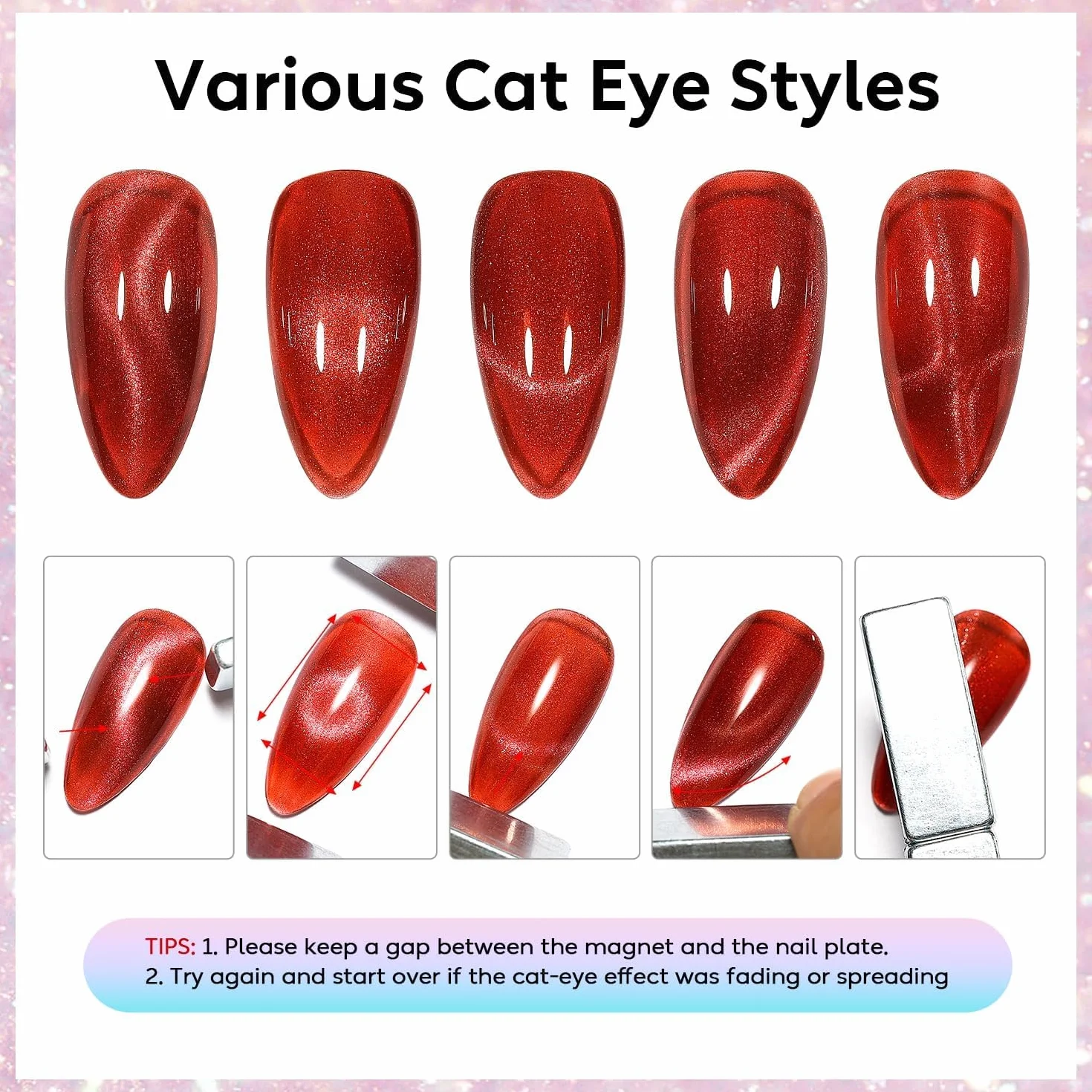 AIMEILI Hema Free Cat Eye Gel Lakier do paznokci UV LED Gellack Soak Off Vegan Cruelty-Free Gel Polish 10 ml (731)