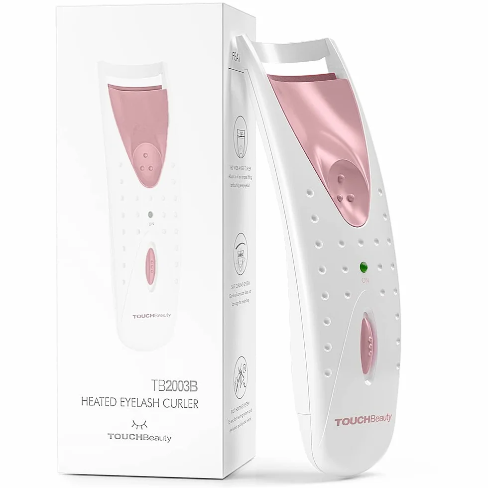 TOUCHBeauty Elektryczna podgrzewana zalotka do rzęs, z silikonową poduszką grzewczą, szybkie i trwałe, naturalne narzędzie do makijażu rzęs dla kobiet AG-2003-BT (różowa)
