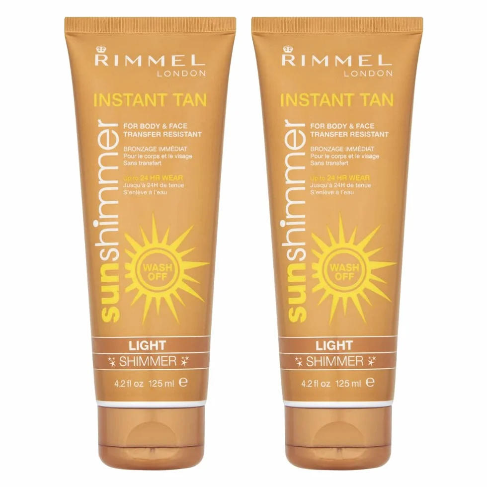 2 x Rimmel London Instant Tan Sun Shimmer Instant Tan Light 125 ml