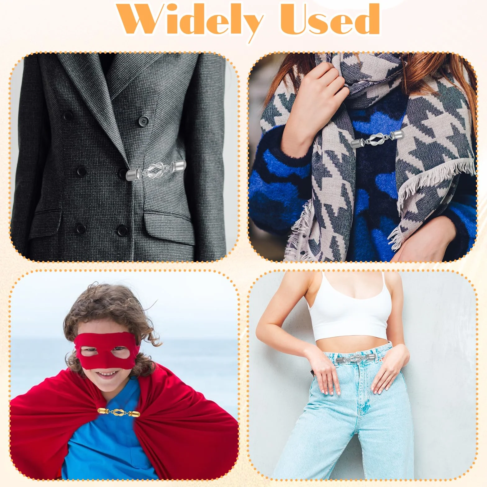 2 sztuki klipsów do swetra cinch, styl vintage, klips do sukienki z tyłu, klipsy w talii do szalika, kardiganu, kołnierza, spinek do ubrań i spodni, złoty, srebrny