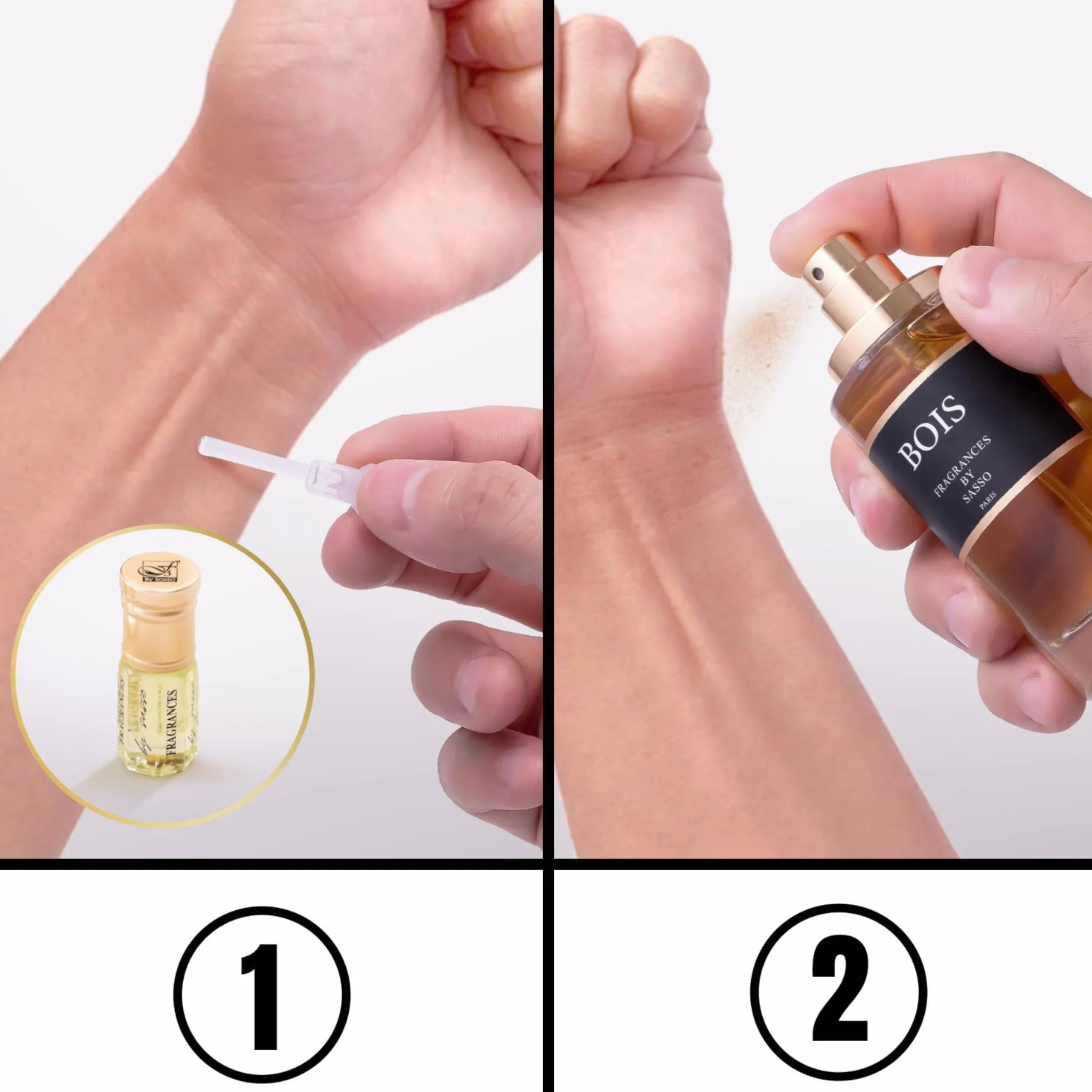 Perfumy Intense DREWNO FRAGRANCES BY SASSO Ekstrakt 50 ml + Piżmo 3 ml + 5 próbek Pudełko prezentowe