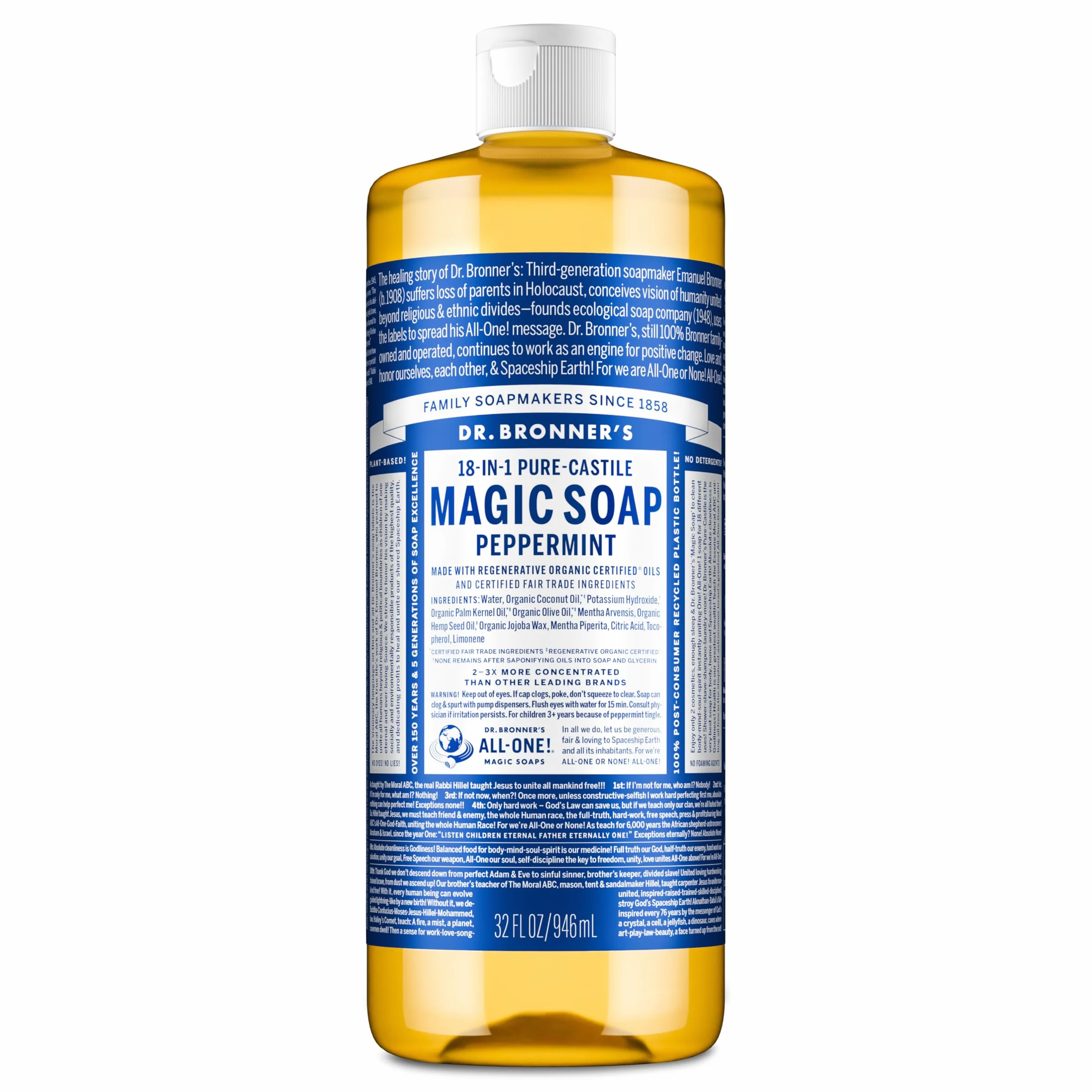 Dr. Bronner's Peppermint Mydło 946 ml