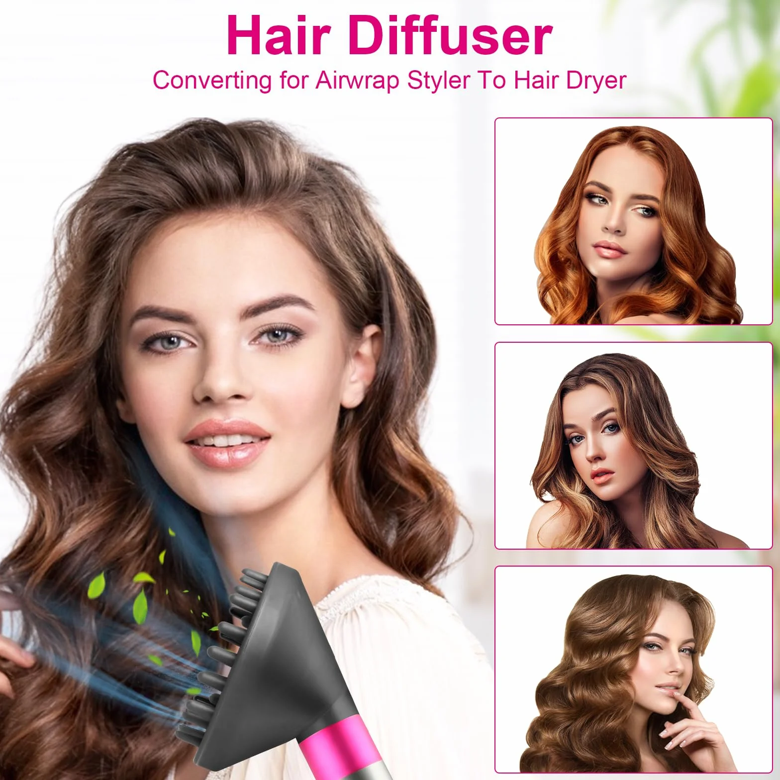 Ulepszona dysza dyfuzora Fixbetter do Dyson Airwrap HS05 HS01, nakładka dyfuzora do lokówki Dyson Konwersja do Dyson Airwrap Styler na suszarkę do włosów