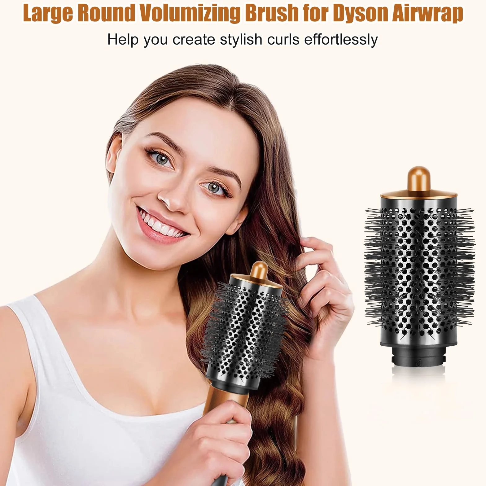 Ulepszona okrągła szczotka objętościowa Dyson Airwrap, szczotka do mocowania, do wiotkich, płaskich włosów, złota