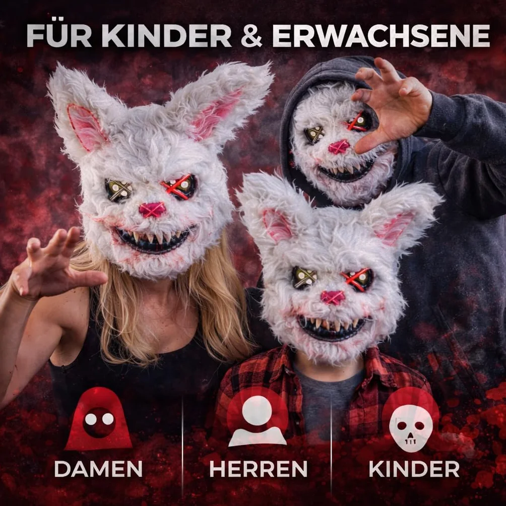 TK Gruppe Timo Klingler Maska jako dodatek do kostiumu dla kobiet i mężczyzn, dzieci i dorosłych na anonimowe Halloween, karnawał i karnawał