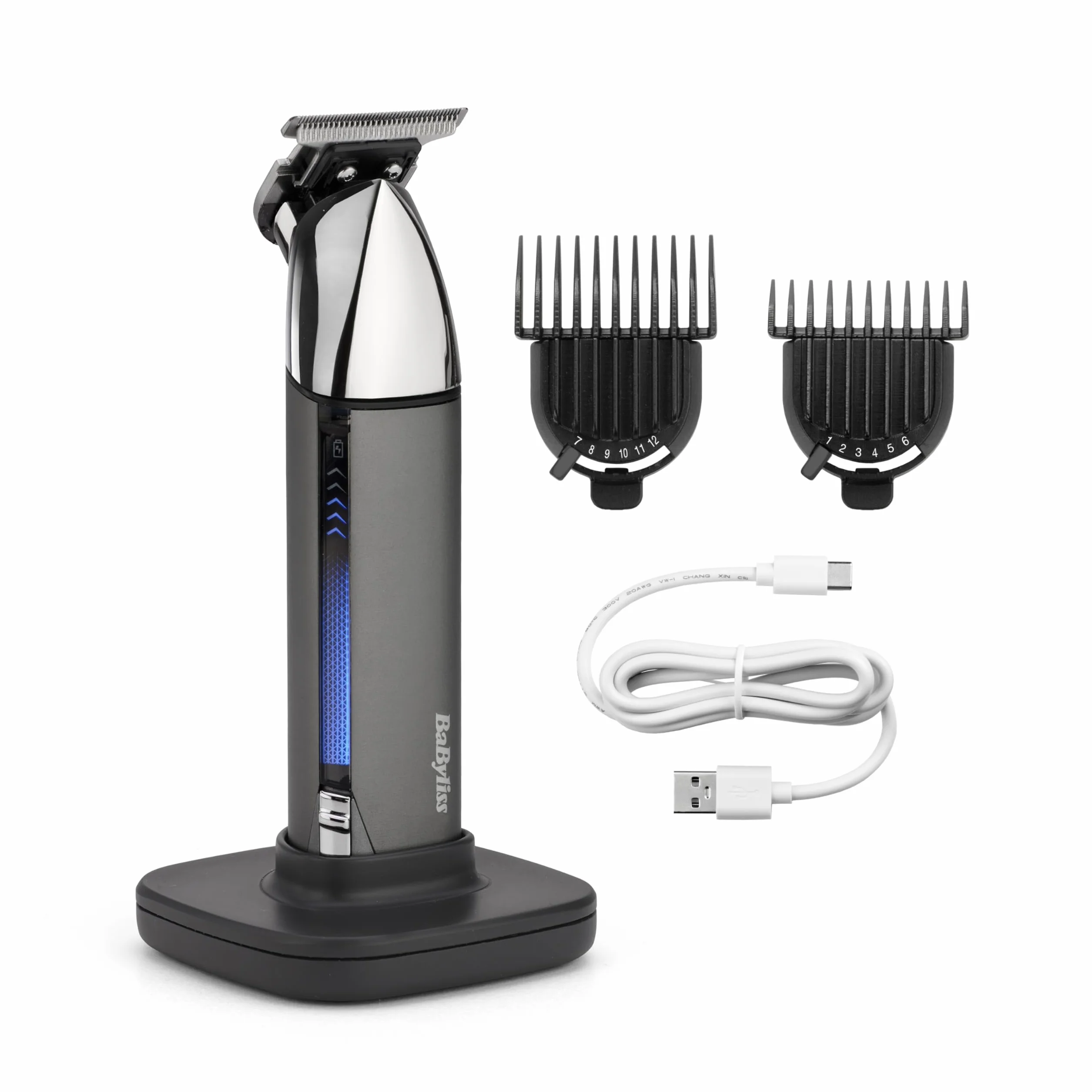 BaByliss Super‑X Trymer do Brody i Zarostu – Profesjonalne narzędzie z japońskim stalowym ostrzem T skeleton, wyświetlacz cyfrowy, bateria litowo‑jonowa, 5 h pracy bezprzewodowej, wodoodporny, T996E