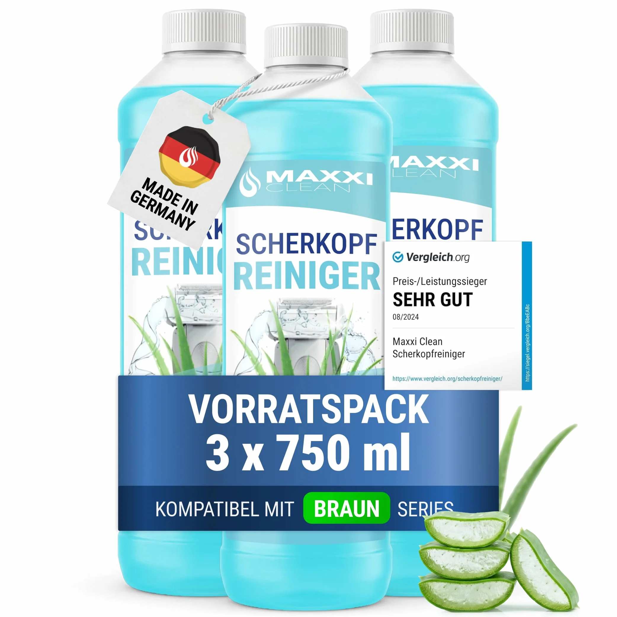 Płyn czyszczący do golarki Maxxi Clean 3x 750 ml kompatybilny z Braun