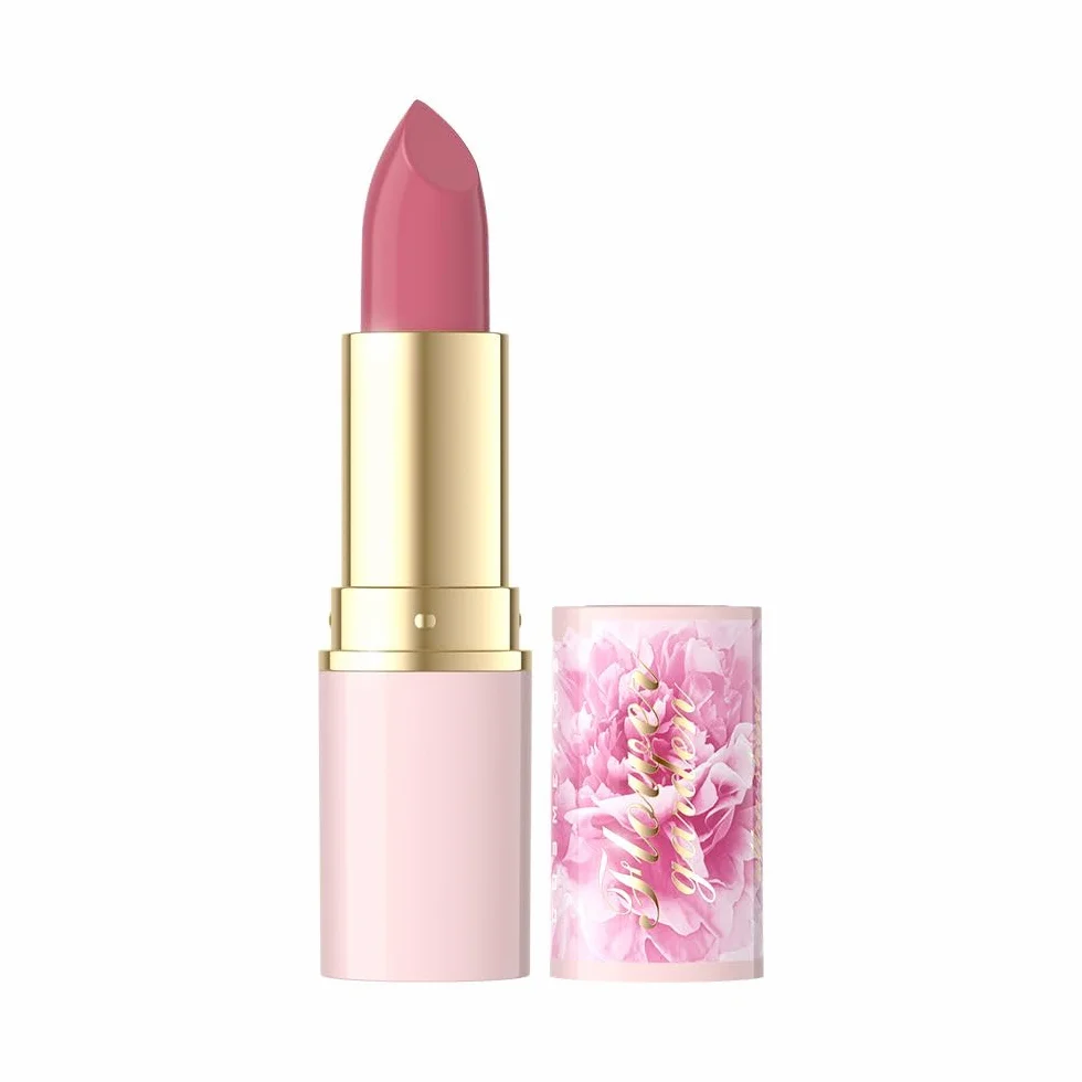 Eveline Cosmetics Nawilżająca pomadka nr 01 - seria Flower Garden | wegańska, pielęgnująca z kwasem hialuronowym i ekstraktem z piwonii