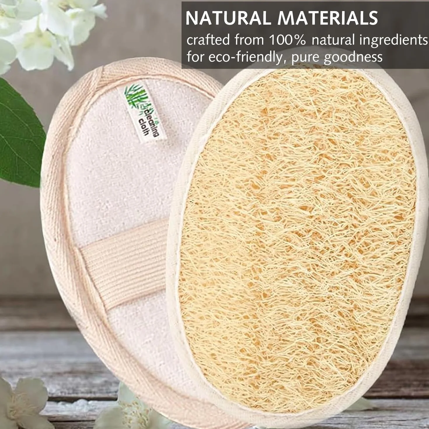 2 sztuki naturalnej gąbki Loofah peeling do ciała, przyjazna dla środowiska i biodegradowalna gąbka pod prysznic, loofah dla kobiet i mężczyzn