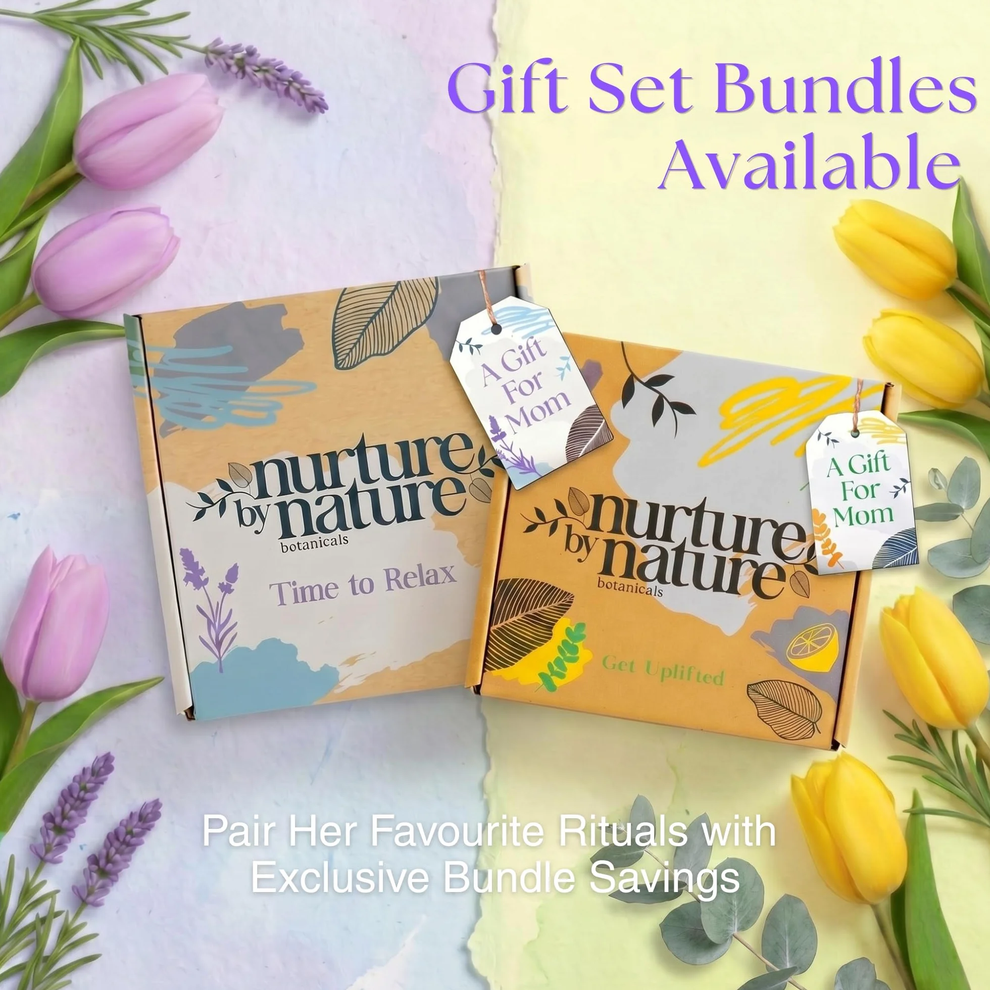 Nurture by Nature Botanicals Energising Spa Gift Set with Essential Oils, Lavender, Bath Salts & Aromatherapy for Her