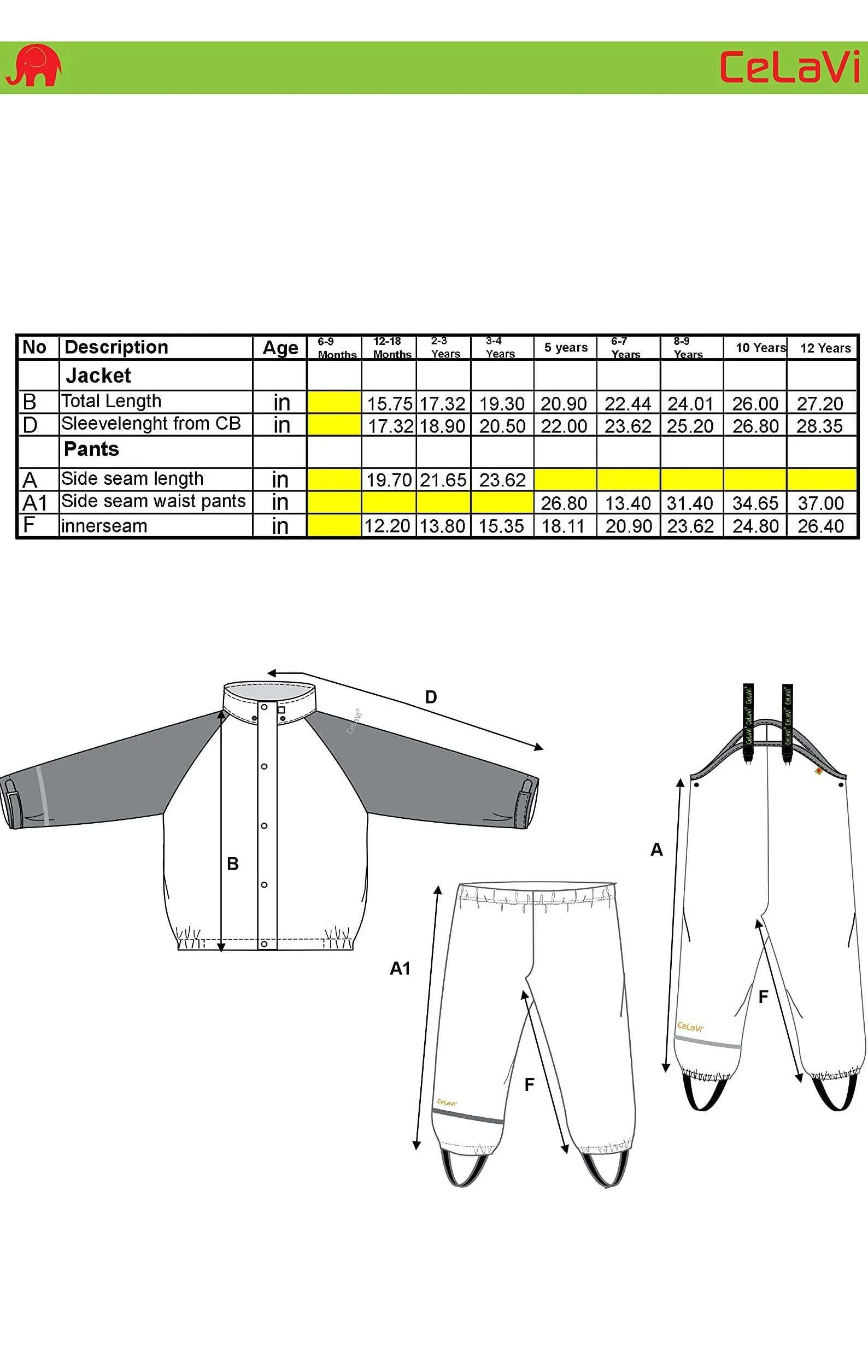Celavi Dziecięca kurtka przeciwdeszczowa Pu Recycled Rain Set, niebieski (China Blue), 110
