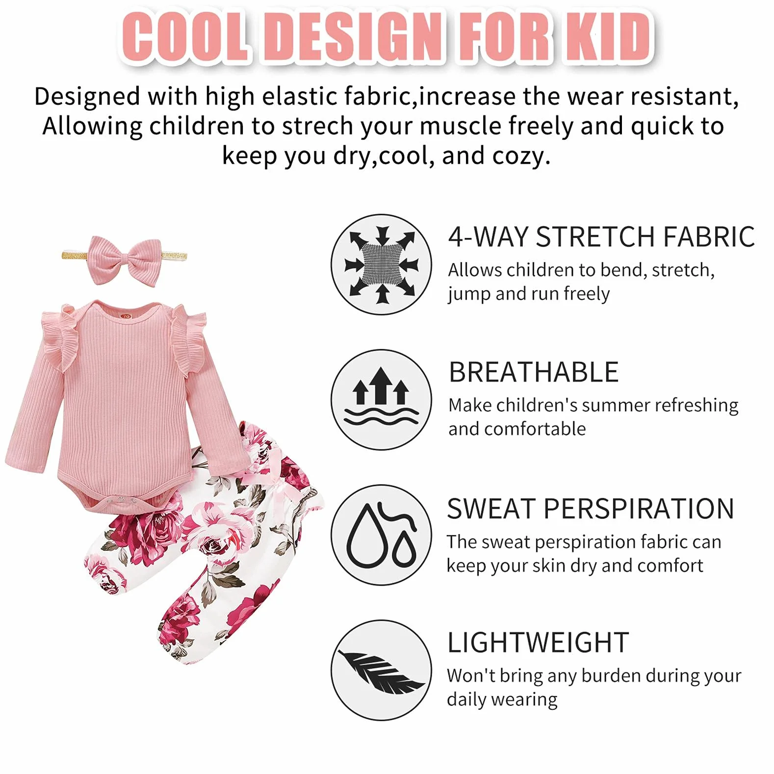 Sweter dla dzieci z długim rękawem bluzy z kapturem + spodnie, dla niemowląt, bluza z kapturem, dres, zestaw ubrań