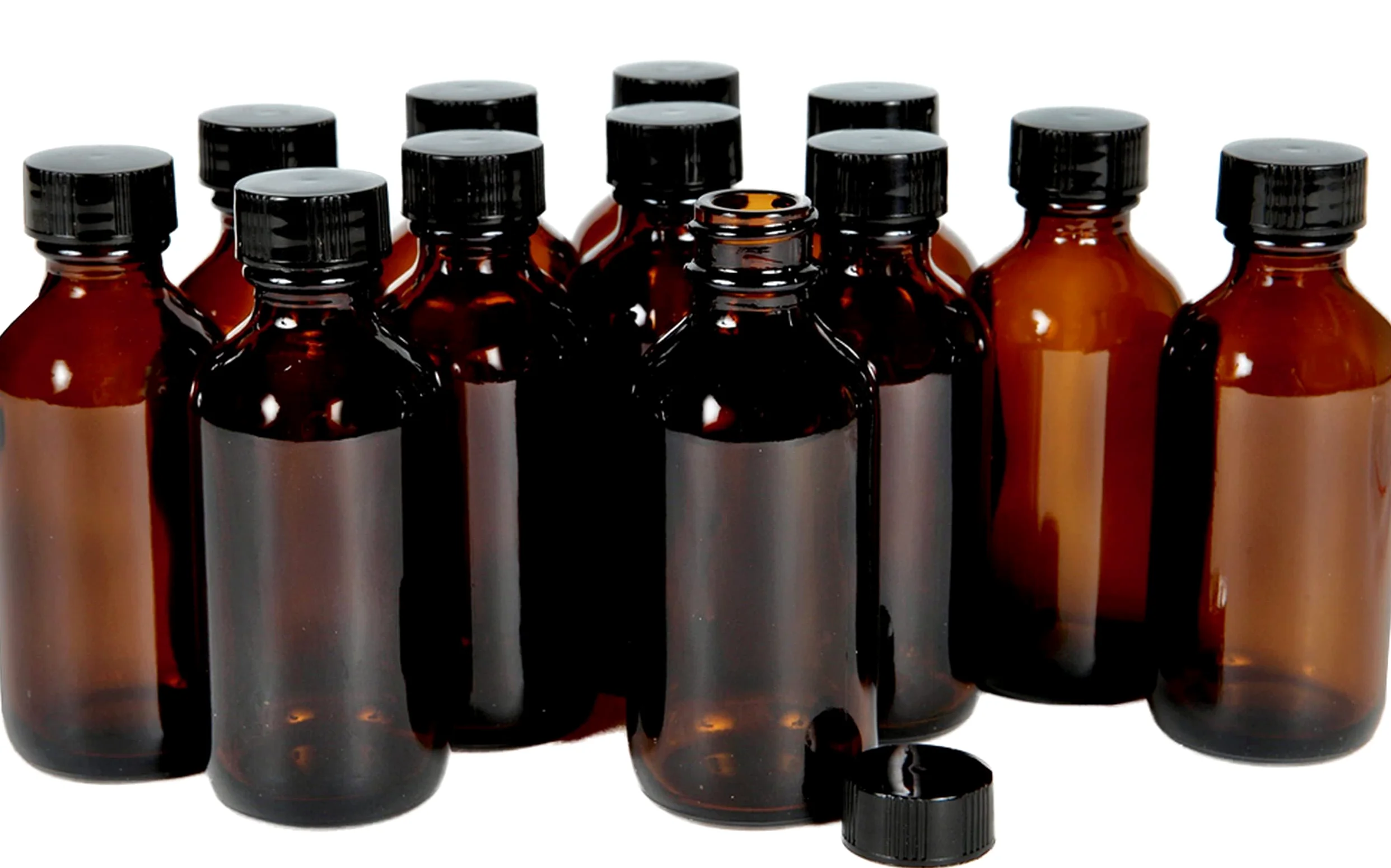 Vivaplex, 12, bursztynowe, szklane butelki 56 ml, z pokrywkami