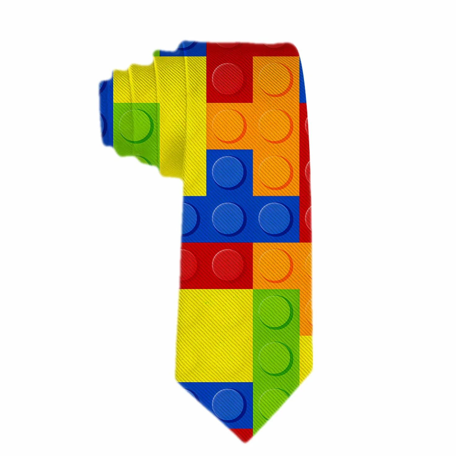Handmade Ties for Men:Skinny Woven Slim Tie Mens Ties-Thik Necktie Colorful Building Blocks Brick Neckties for Every Outfit
