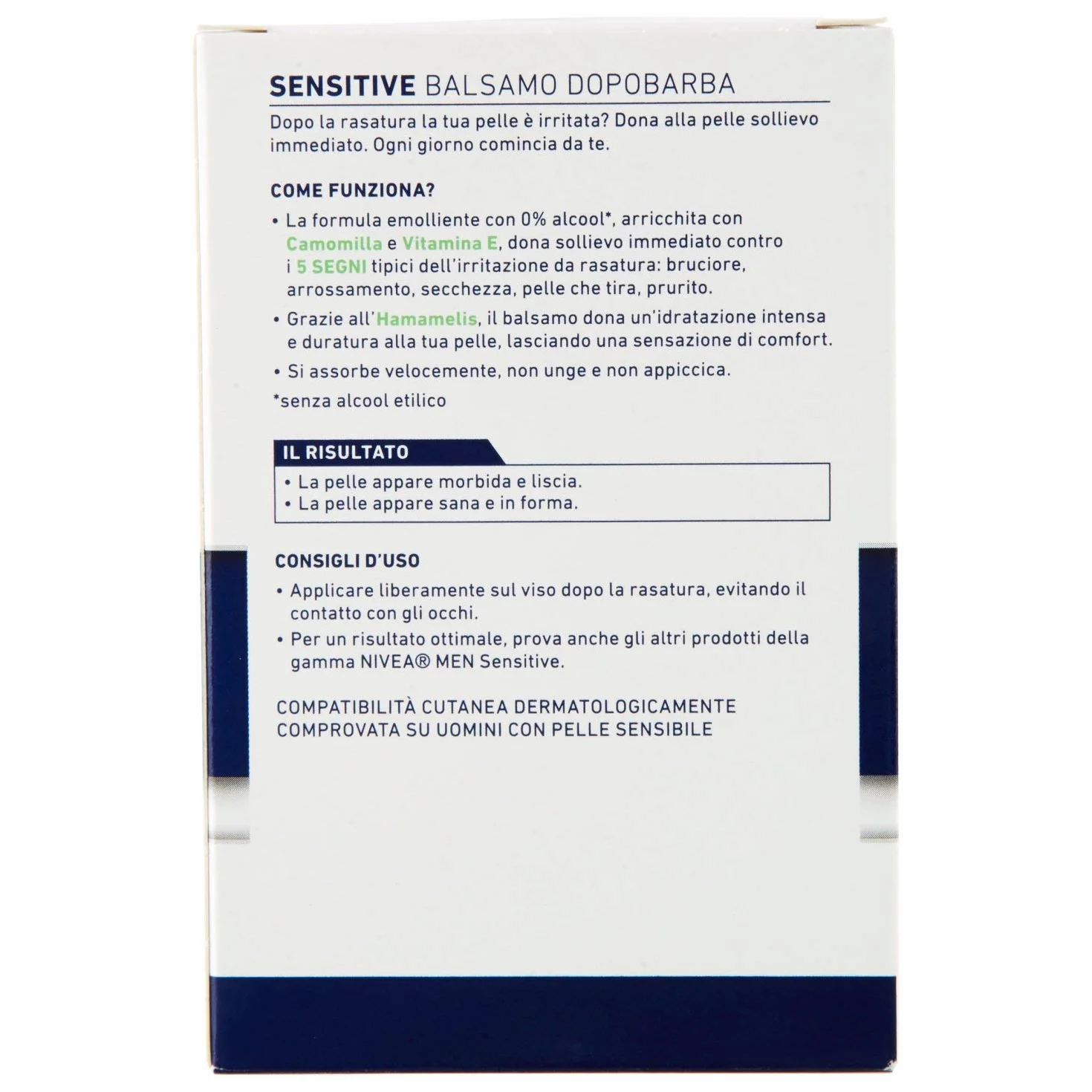 NIVEA MEN Sensitive balsam po goleniu, bardzo delikatny, w opakowaniu 100 ml, po goleniu dla mężczyzn z rumiankiem i ekstraktem z witaminy E, balsam do brody do skóry wrażliwej
