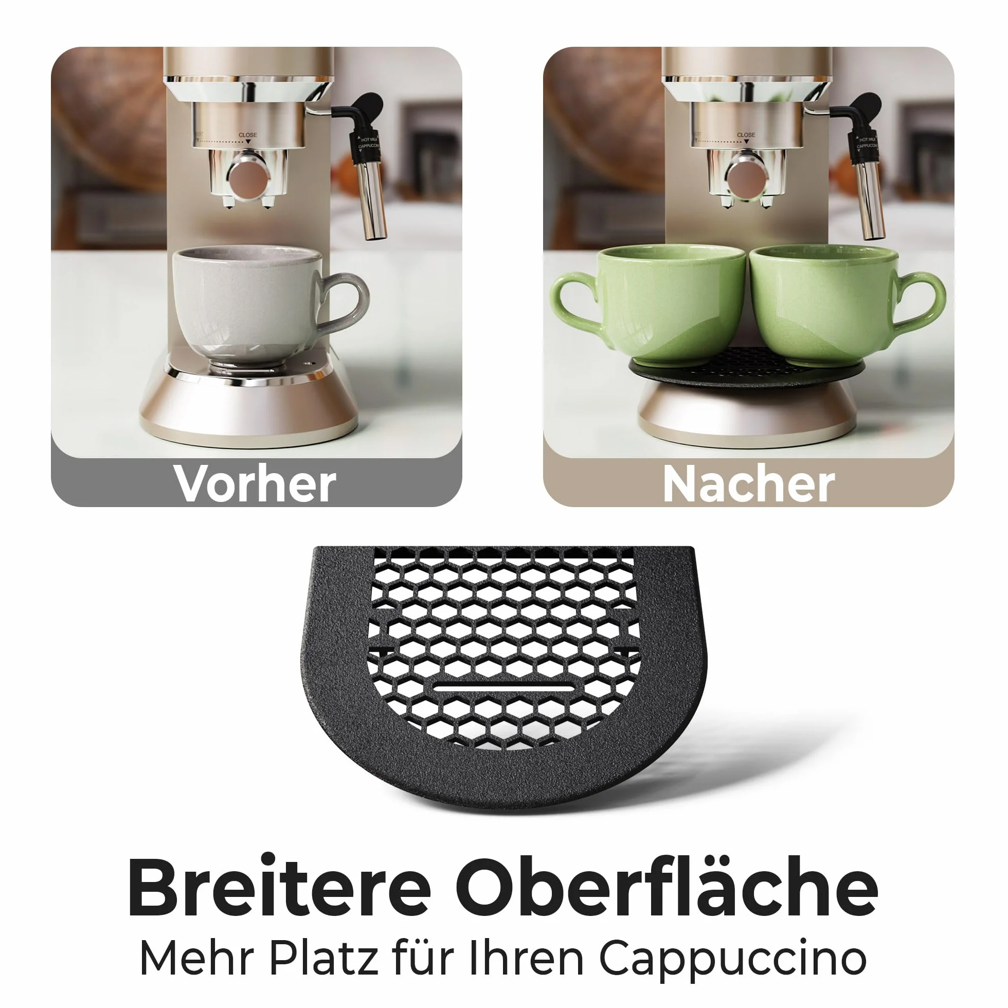 Mobilefox Ociekacz pasujący do Delonghi Dedica 685 885 blacha ociekowa powiększenie ekspres do kawy ochrona przed pryskaniem