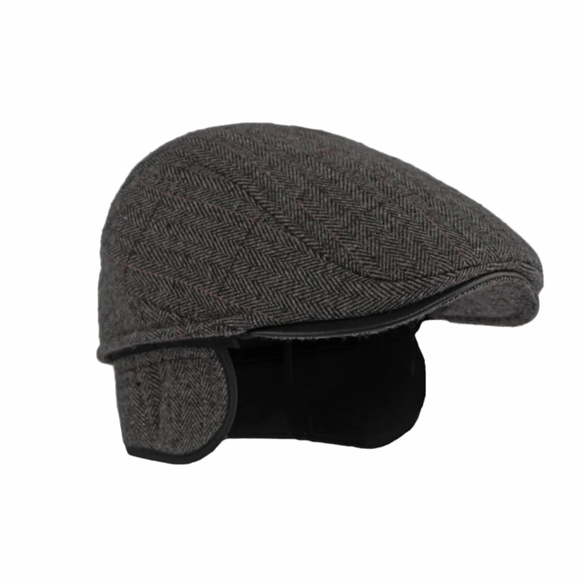 YAMEE Beret zimowa męska ze składaną klapką na uszy, wiatroszczelna, czapka zimowa dla mężczyzn w stylu retro, beret, ciepła czapka z suwakiem, dla mężczyzn i kobiet, czapka Cabbie Cap
