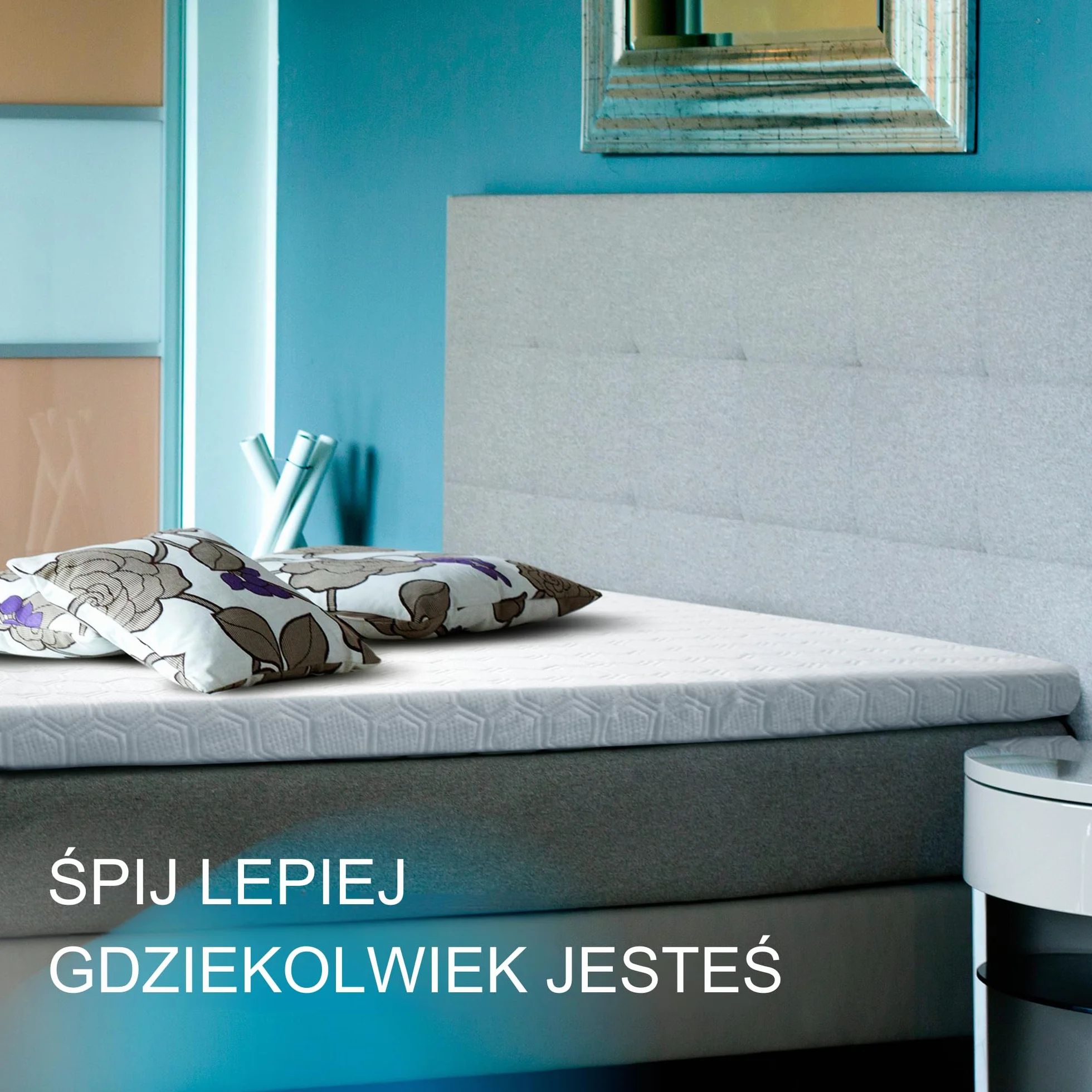 WENDRE Topper 140x190 – 7 cm Pianka Wysokoelastyczna – H3 Twardy – Comfort Plus – Z Gumkami Narożnymi – Oddychający – Zdejmowany Pokrowiec – OEKO-TEX – Wyprodukowany w UE