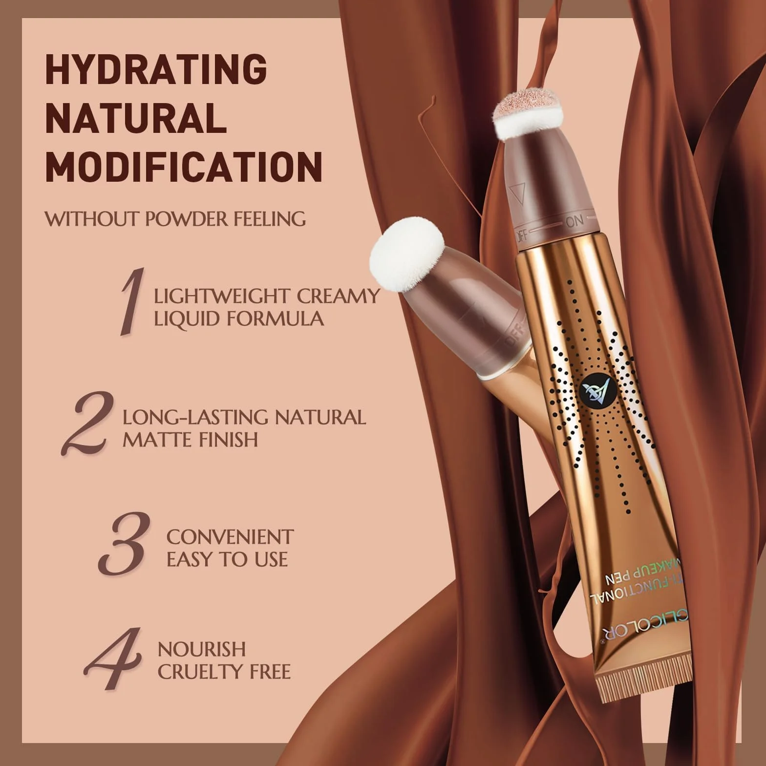 Anglicolor Bronzer W Płynie,Contour Beauty Wand,płynna różdżka konturowa dla naturalnie rzeźbionego wyglądu,sztyft do konturowania z aplikatorem (03#Leichtes Medium, 12ml)