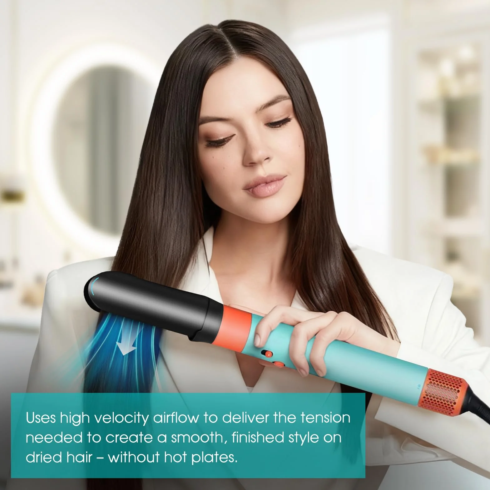 Nakładka do wygładzania włosów do Dyson Airwrap HS01 HS05 HS08, szczotka do suszenia włosów, akcesoria salonowe (czarny)