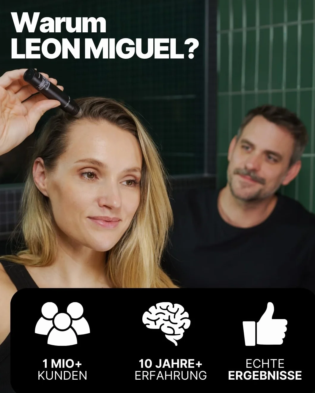 Leon Miguel Hair Growth Activator – serum do włosów wzmacniające cebulki włosów – roll-on z Baicapil, Redensyl, Anagain, Biotyna i żeń-szeń