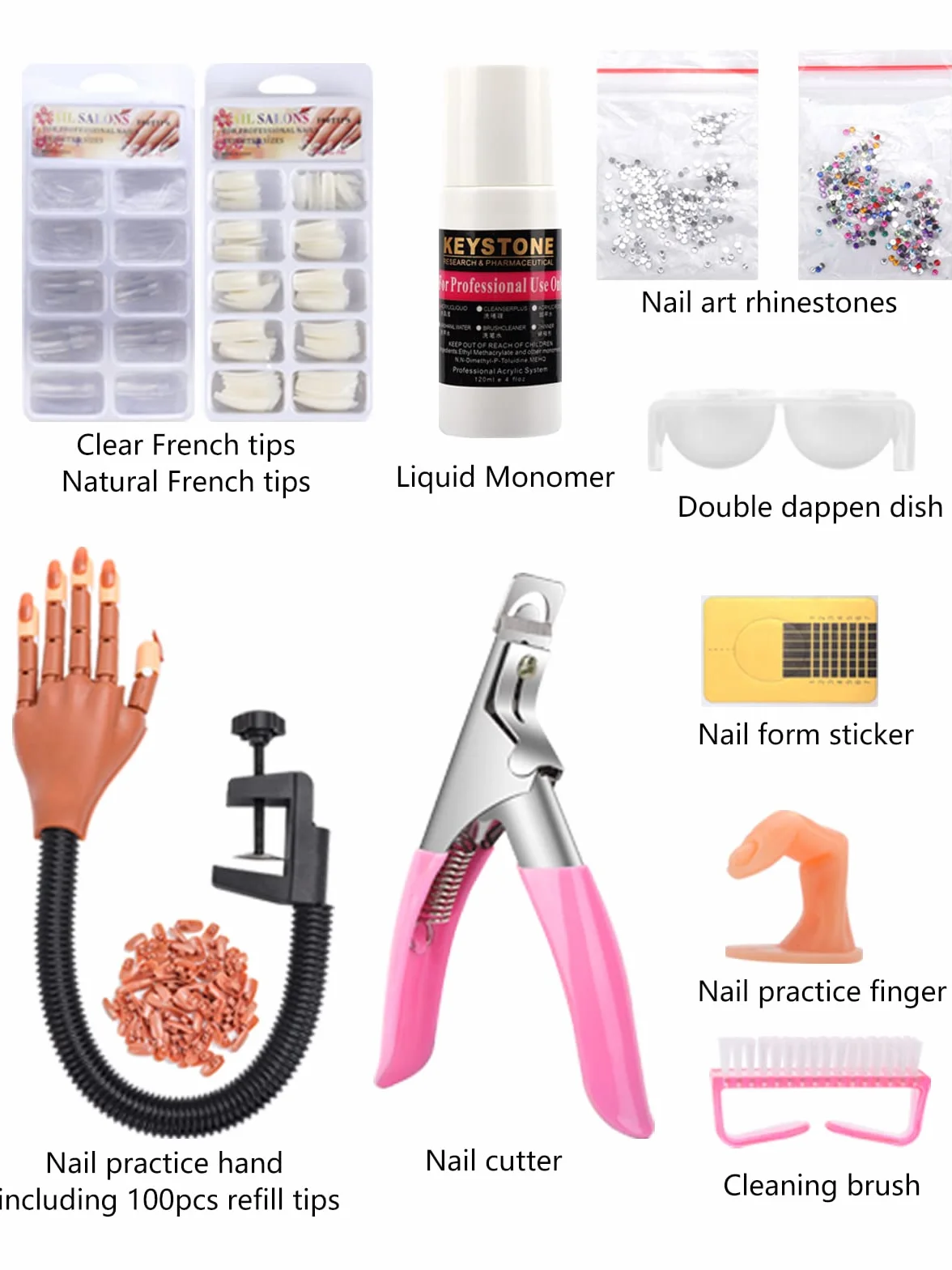 Deciniee Akrylowa ręka do ćwiczeń paznokci - elastyczny profesjonalny model - regulowana sztuczna ręka do manicure DIY