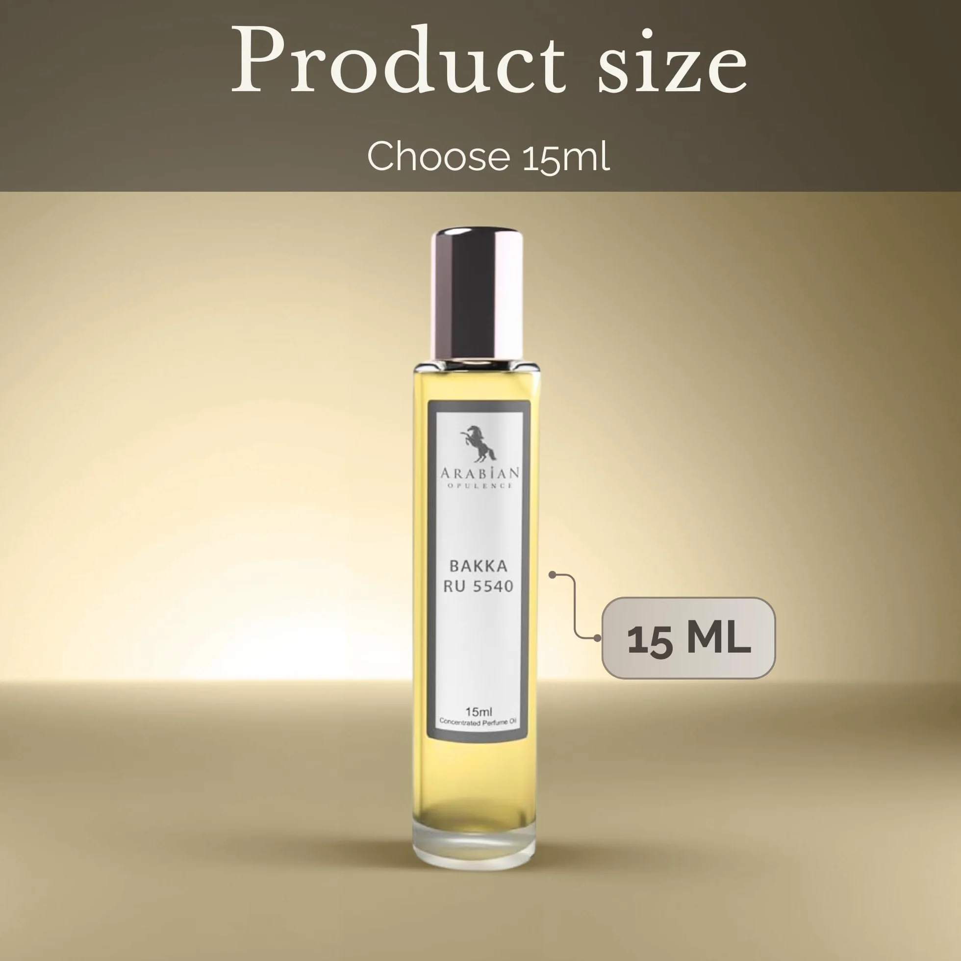 Arabian Opulence FR328 Bakka Ru 5540 Roll-on olejek perfumowany, skoncentrowany olejek do ciała, długotrwałe perfumy na bazie oleju, dla mężczyzn i kobiet, rozmiar podróżny, butelka bezalkoholowego