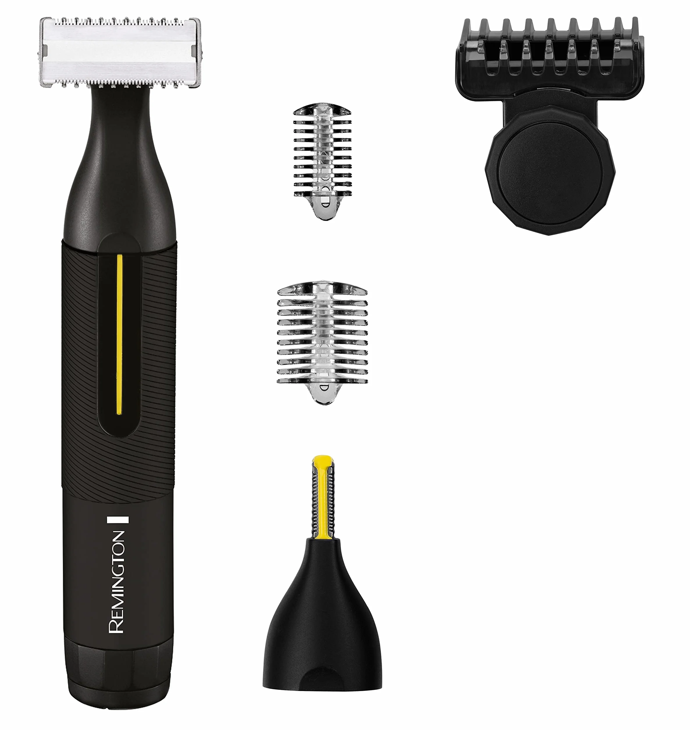 Remington golarka hybrydowa do twarzy i ciała, szlifowana stal, żywotność ostrzy do 5 lat, golenie na dł 0.15mm, trymer + grzebienie 3/6mm, 100% wodoodporna, etui, czarna, Omniblade Precision HG4001