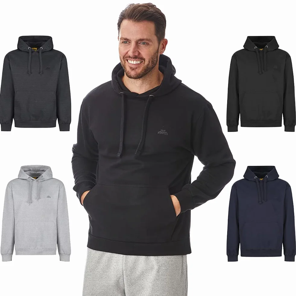 Iron Mountain Męska bluza z kapturem z miękkiego polaru przędza z odzysku przyjazny dla środowiska top