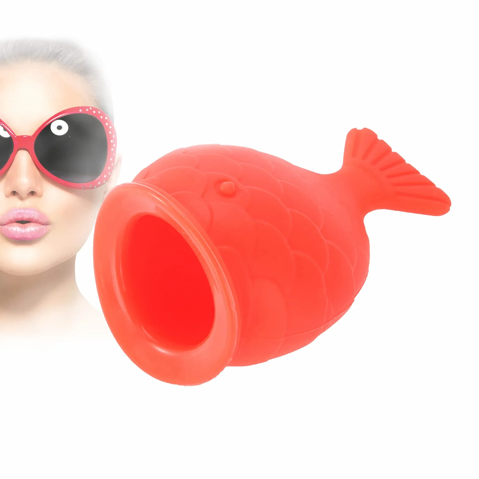 Lip Plumper, Warga Plumper Przyssawka, Przenośny Kształt Ryby Wargi Plumper Enhancer Urządzenie do Powiększania Ust Przyrząd Kosmetyczny dla Kobiet