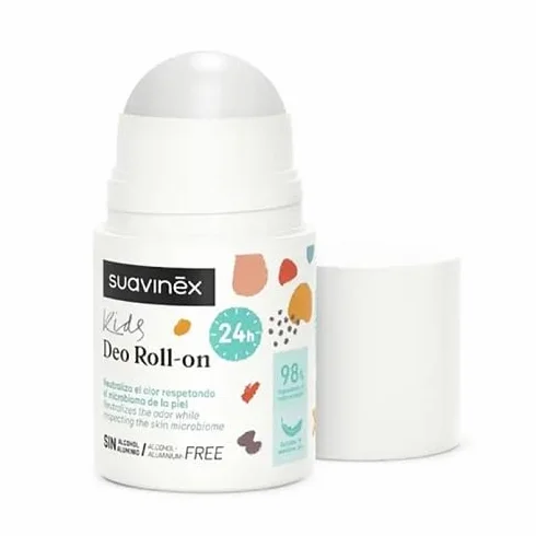 Suavinex Dezodorant Roll On dla dzieci 98% naturalny bez alkoholu aluminium 24h