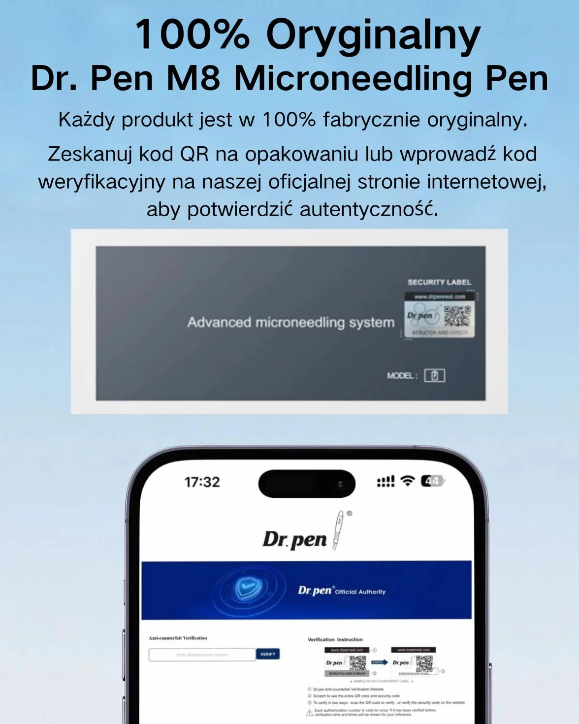 Dr.Pen Ultima M8 Microneedling Pen, Elektryczny Microneedling Pen, Zasilanie Przewodowe lub Bezprzewodowe, z 10 Wkładami