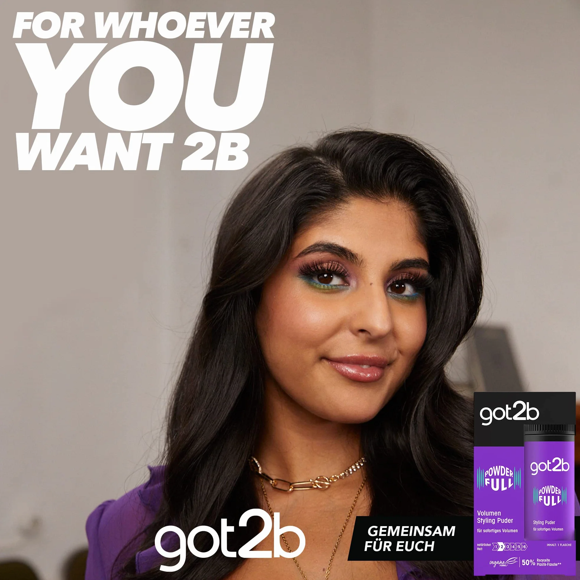 got2b Puder do stylizacji Powderfull (10 g), puder do włosów nadaje natychmiastową objętość bezpośrednio na nasadce, puder objętościowy z lekką formułą dla naturalnie wyglądającego utrwalenia, 2 x 10