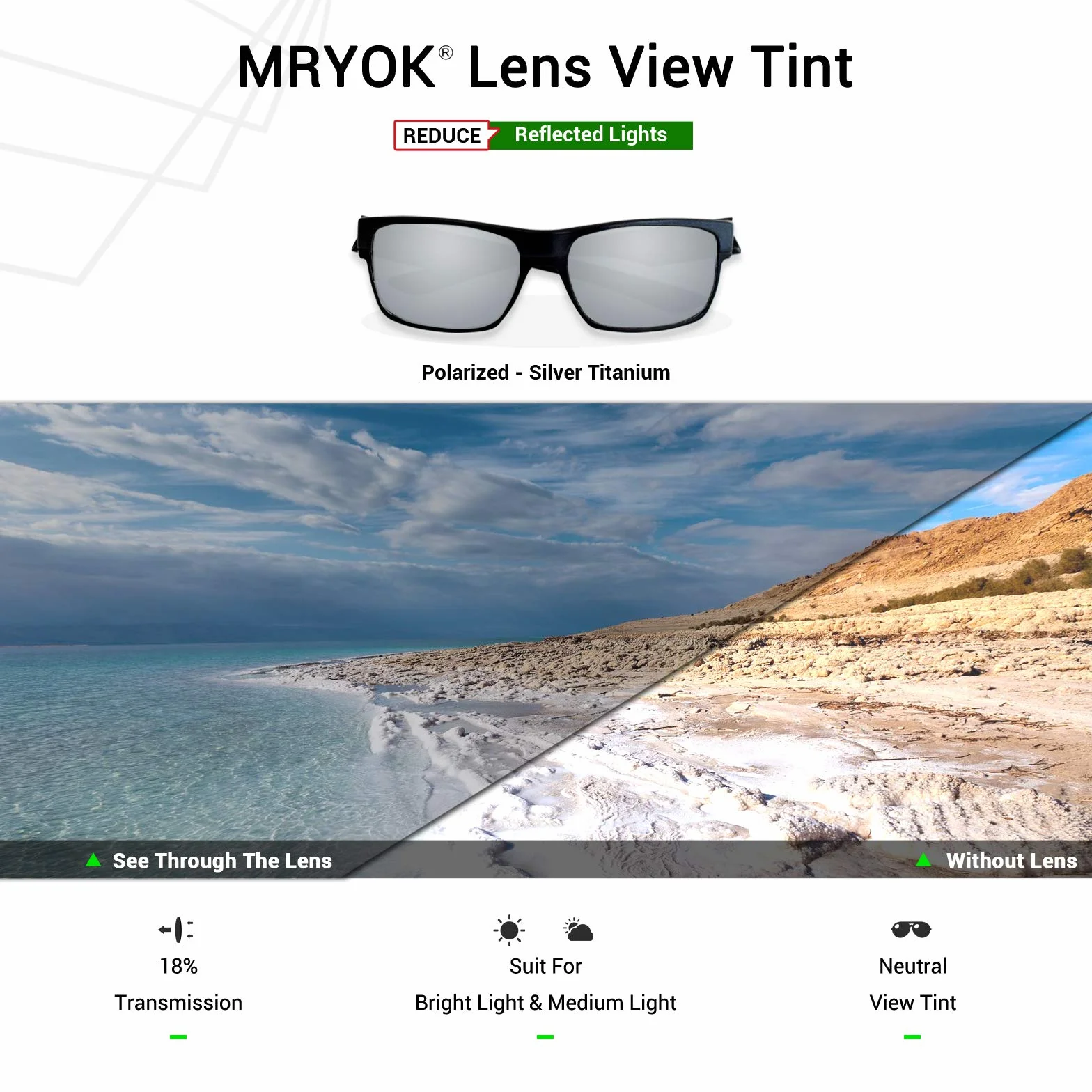 Mryok Polaryzacyjne soczewki zamienne do Ray-Ban Liteforce RB4179 62 mm - opcje, Spolaryzowane - srebrny tytan, Rozmiar uniwersalny
