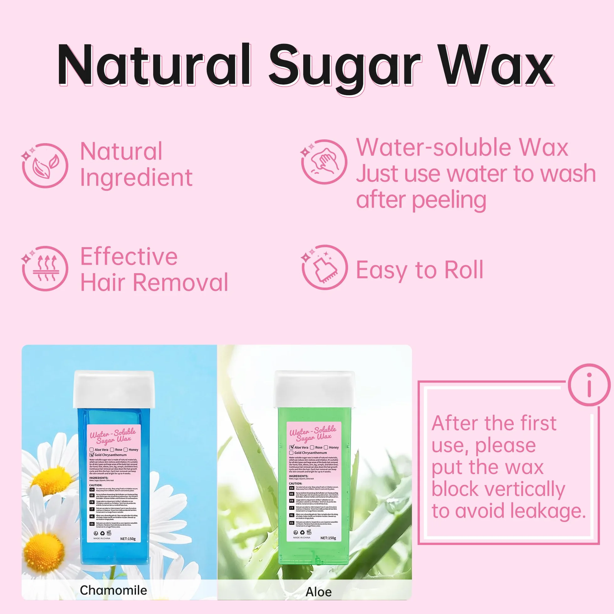 Beauty7 Elektryczny zestaw wkładów woskowych Roll-on Wax do depilacji 100 papierów