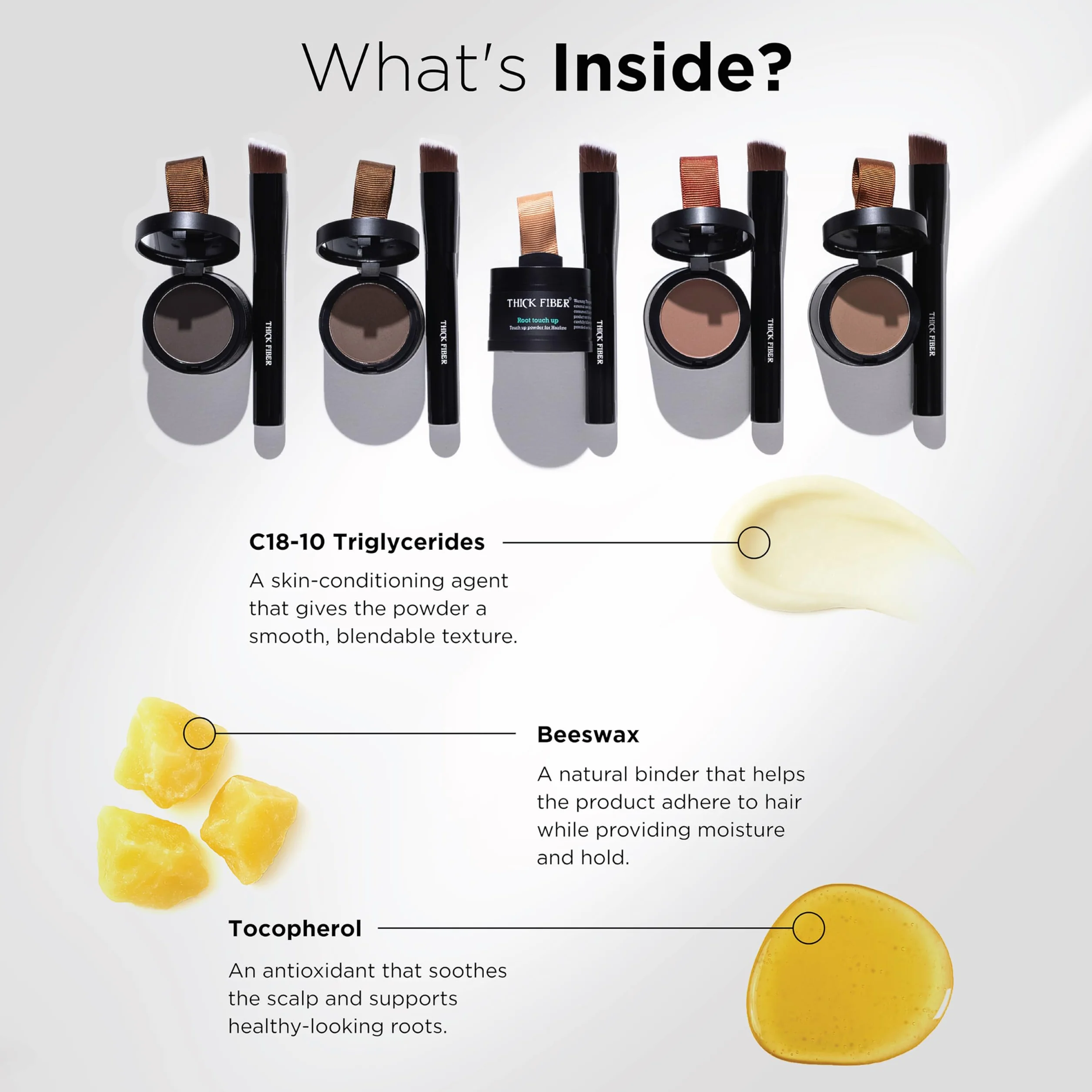 THICK FIBER Root Touch Up Puder do przerzedzonych włosów dla kobiet, zestaw do maskowania wypadających włosów, odporny na wodę i pot, z pędzelkiem (blond)